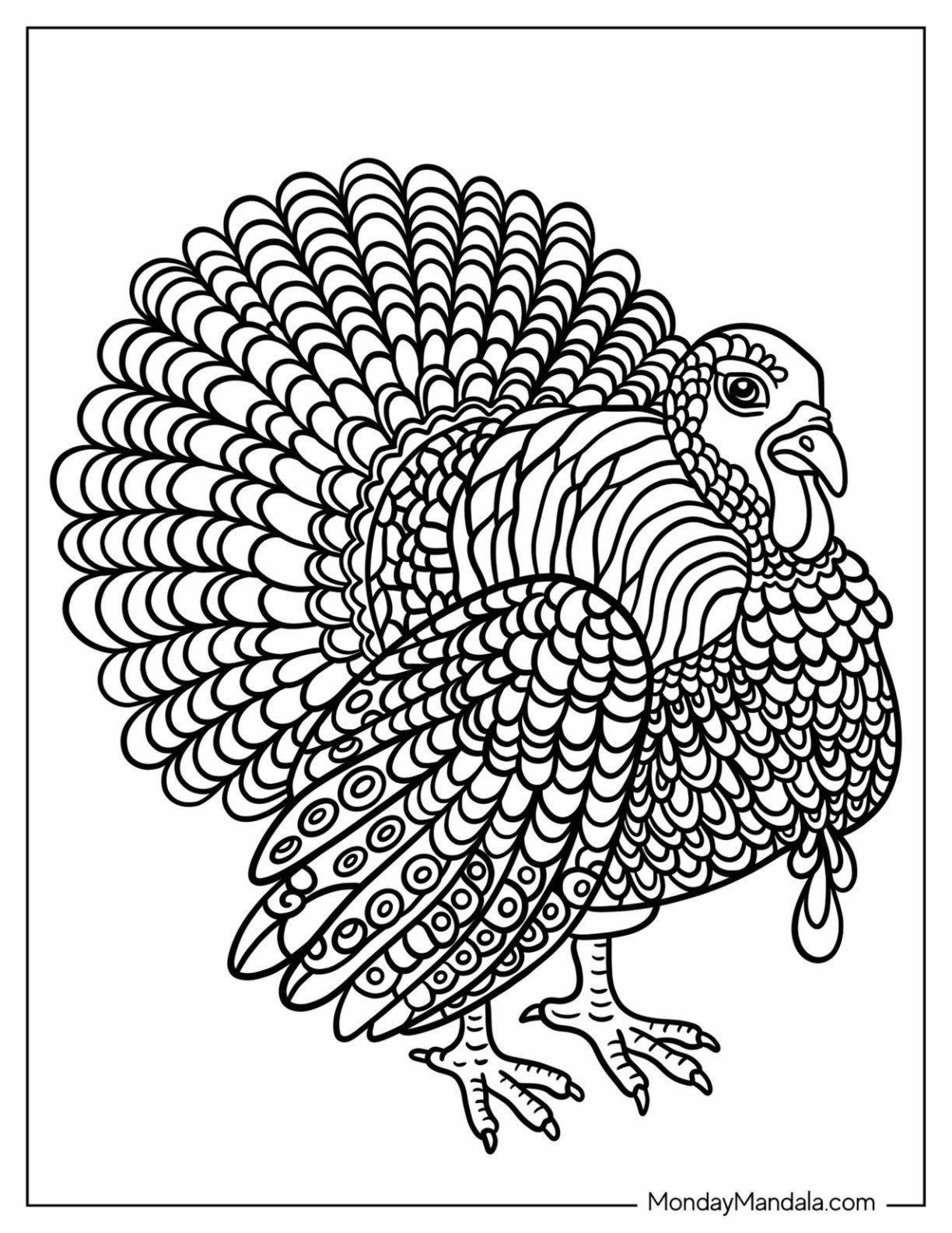 Turkey Coloring Page Printable Free