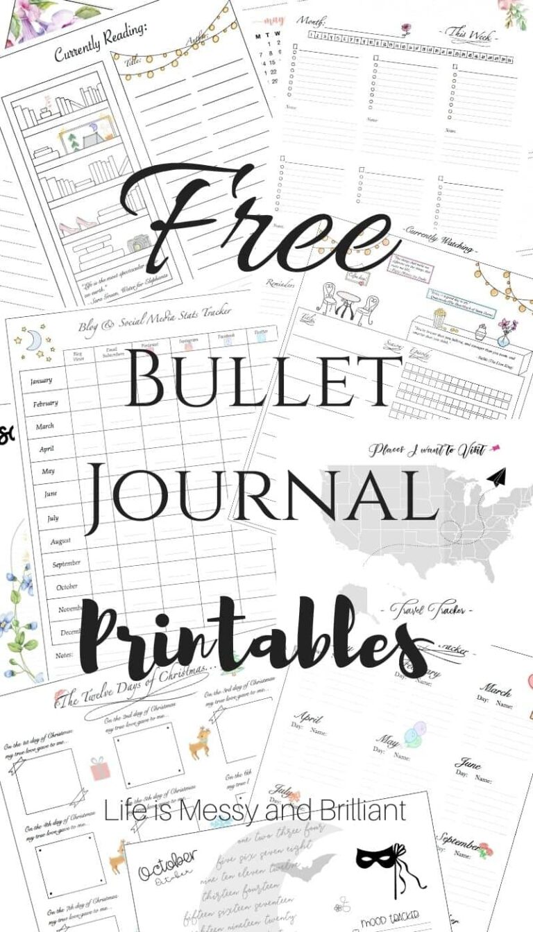 35 Free Bullet Journal Printables To Stay Organized And Inspired