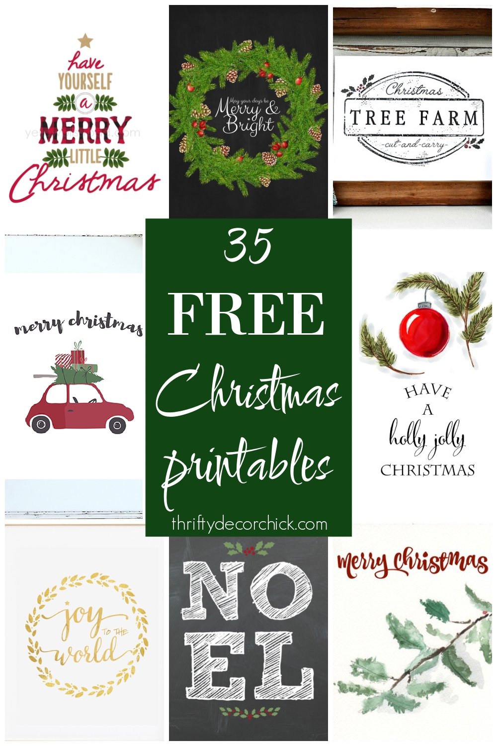 35 FREE Christmas Printables To Deck Your Halls Thrifty Decor 