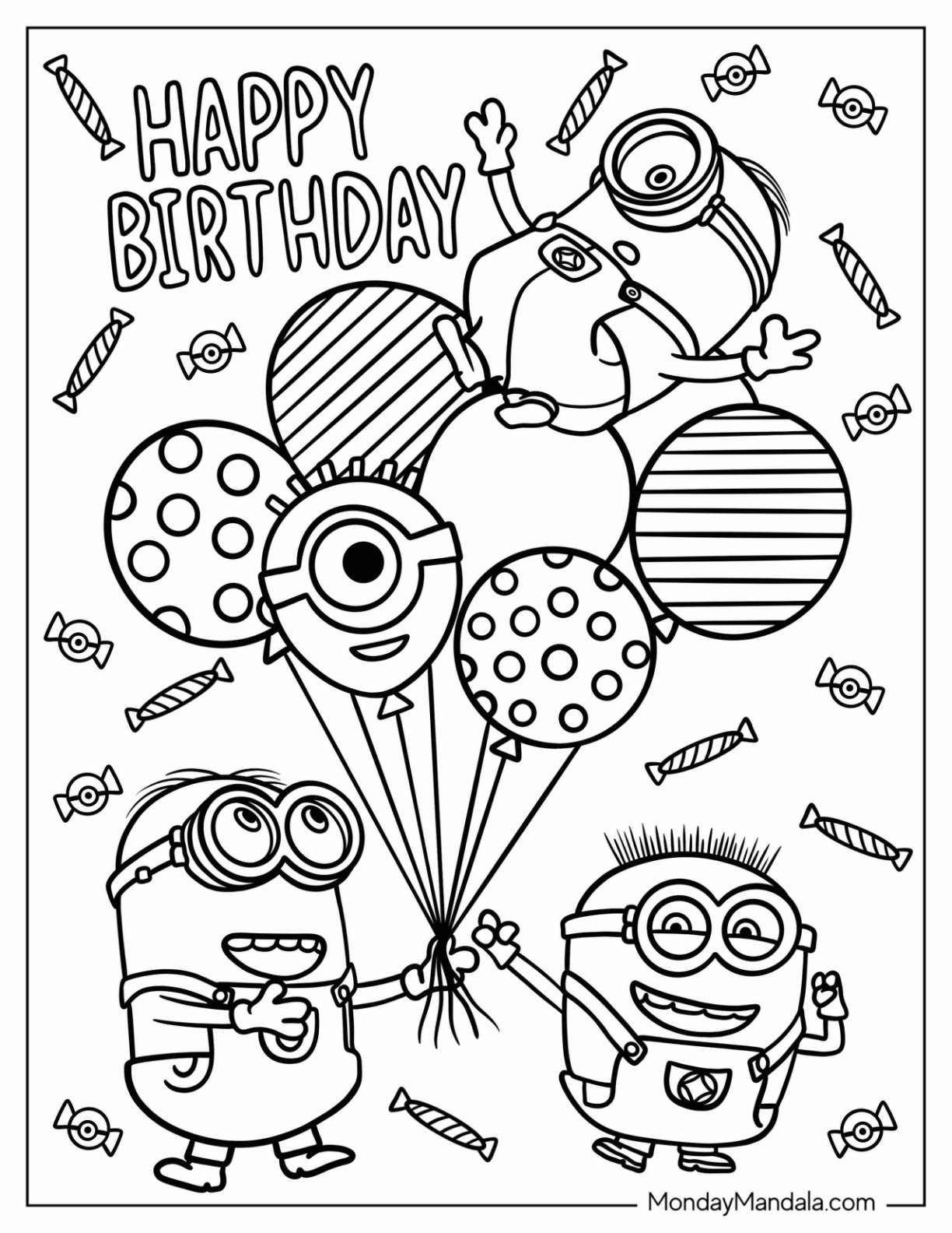 36 Happy Birthday Coloring Pages Free PDF Printables 