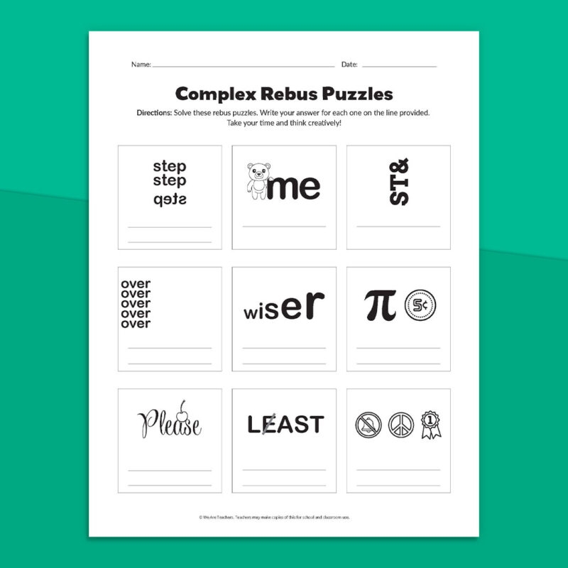 36 Rebus Puzzles With Answers Free Printable Worksheets Library