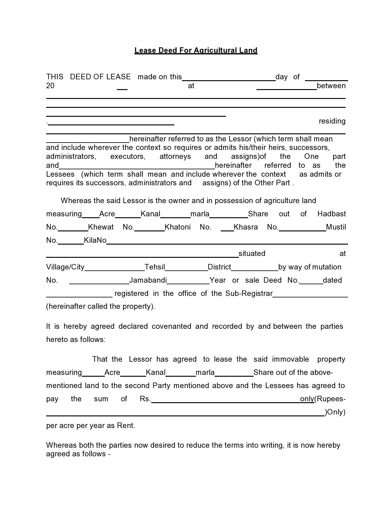 37 FREE Land Lease Agreements Word U0026 PDF TemplateLab