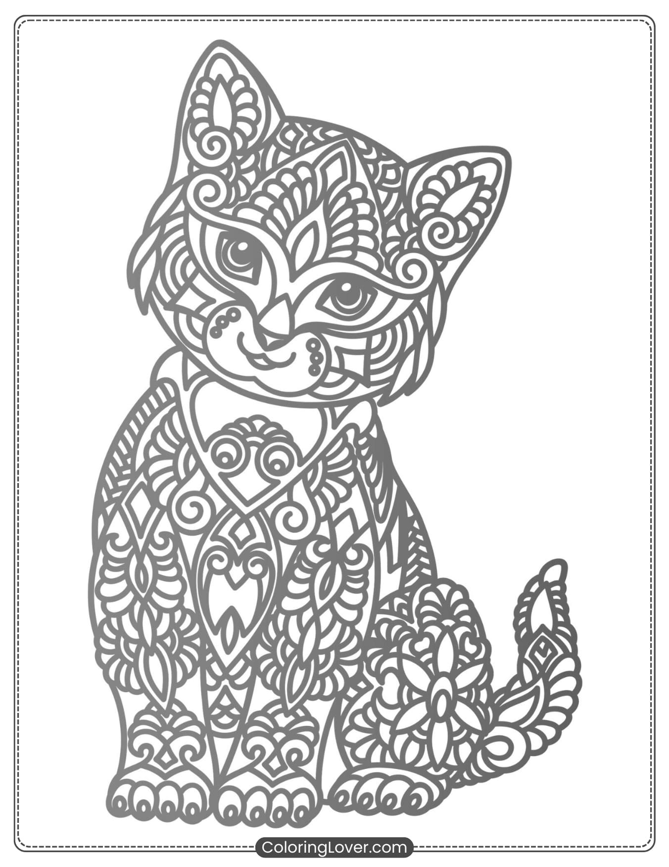 Kitten Coloring Pages Free Printable