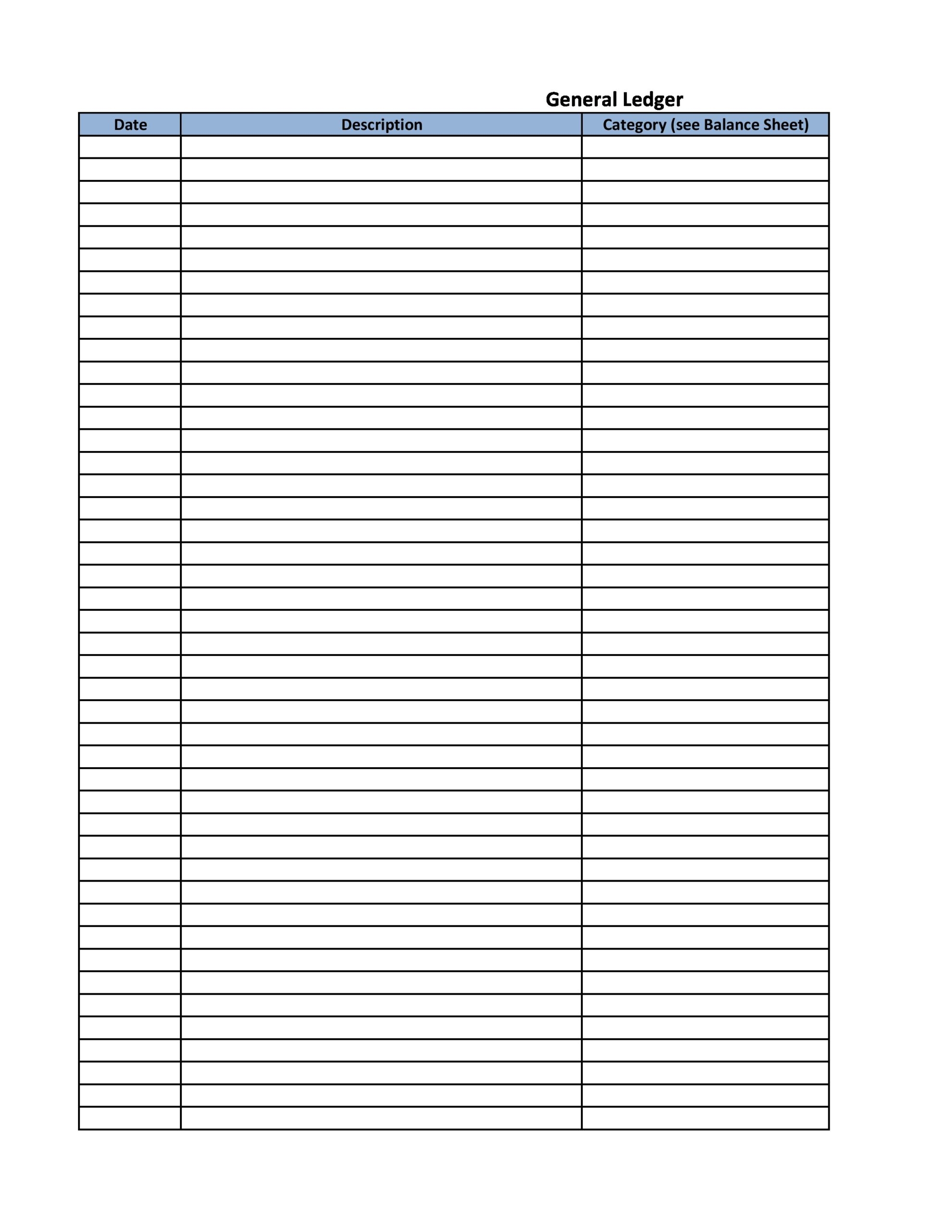 37 Perfect General Ledger Templates Excel Word TemplateLab Worksheets Library