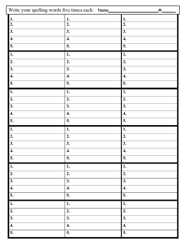 38 Printable Spelling Test Templates Word U0026 PDF TemplateLab Worksheets Library