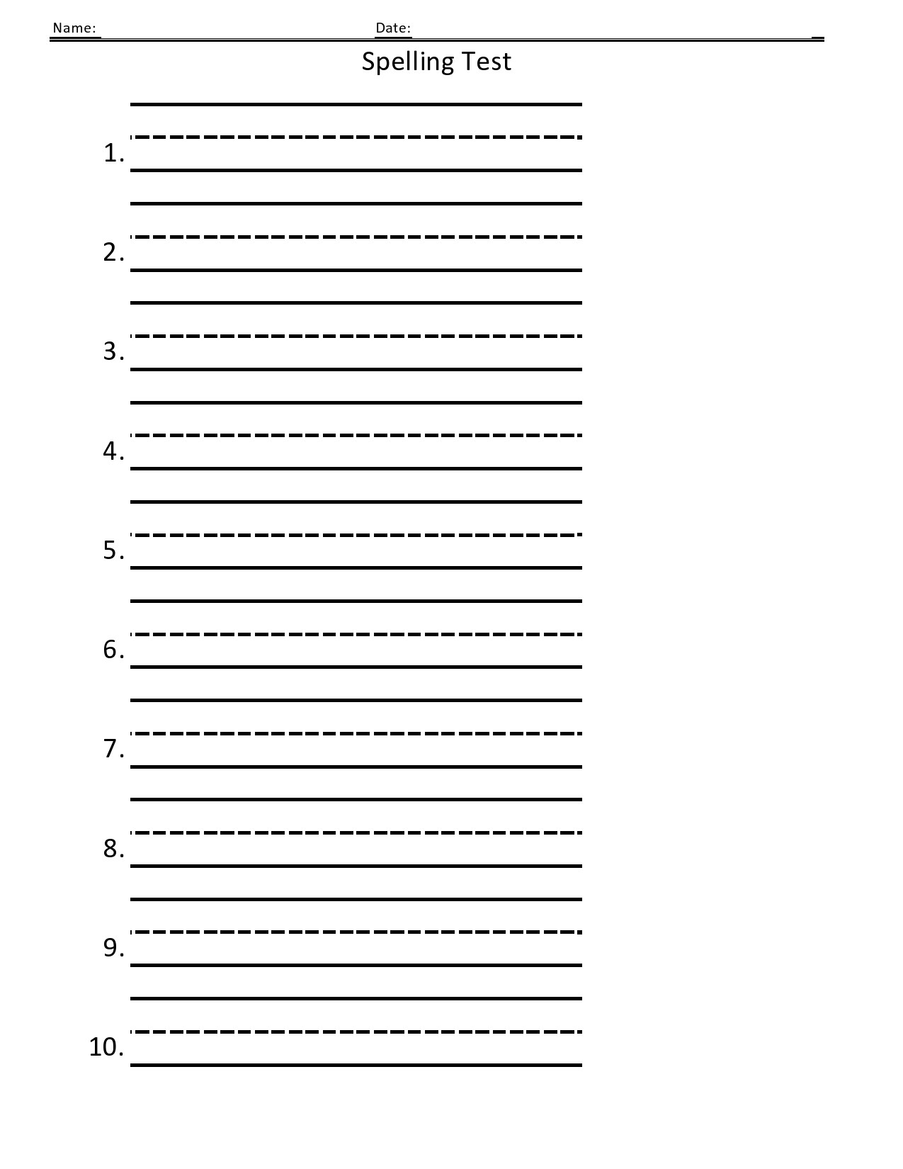38 Printable Spelling Test Templates Word U0026 PDF TemplateLab