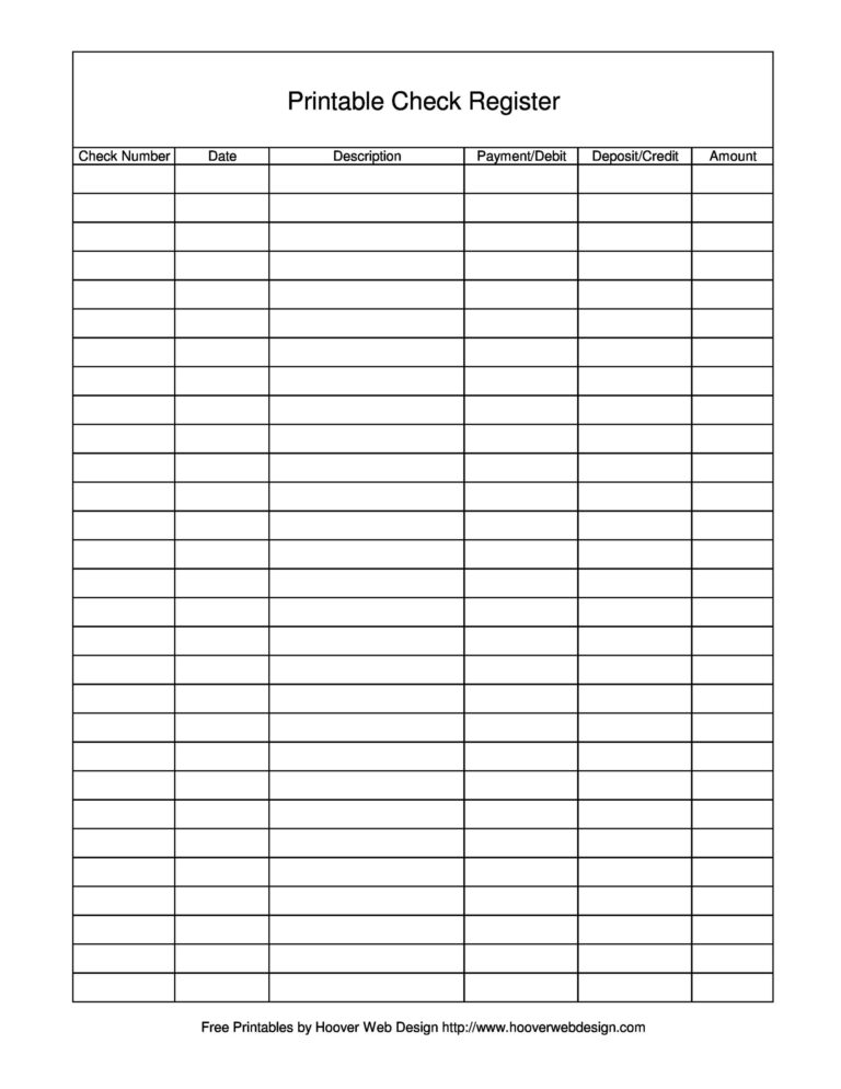 39 Checkbook Register Templates 100 Free Printable TemplateLab