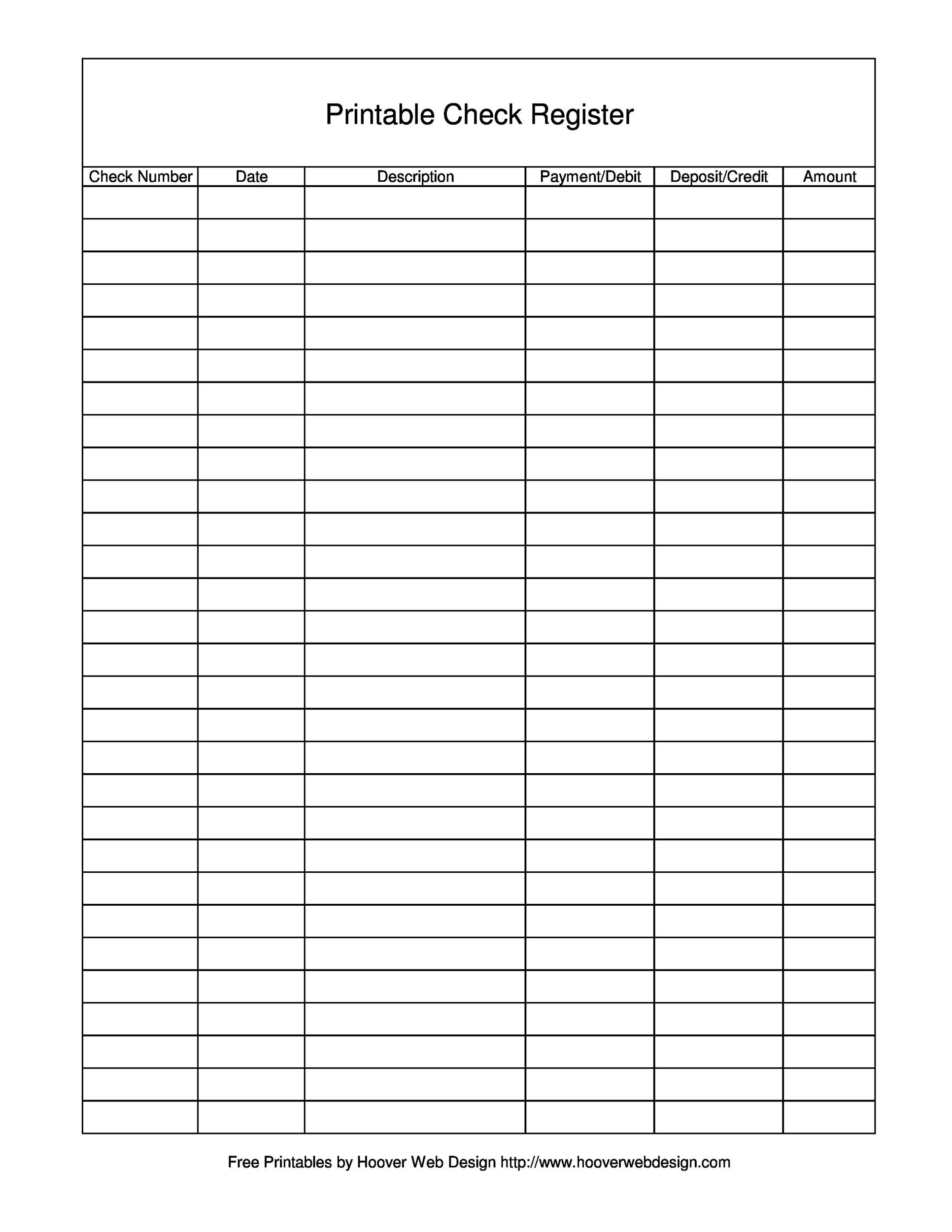 39 Checkbook Register Templates 100 Free Printable TemplateLab