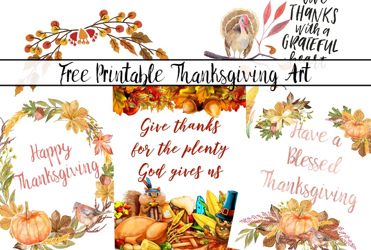 4 Gorgeous Free Printable Thanksgiving Wall Art Designs
