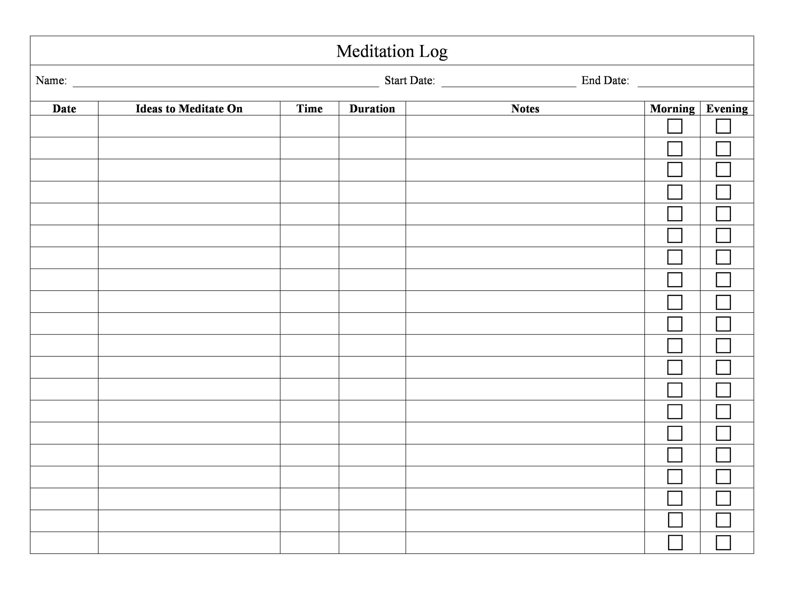 Free Printable Medication Log Sheet
