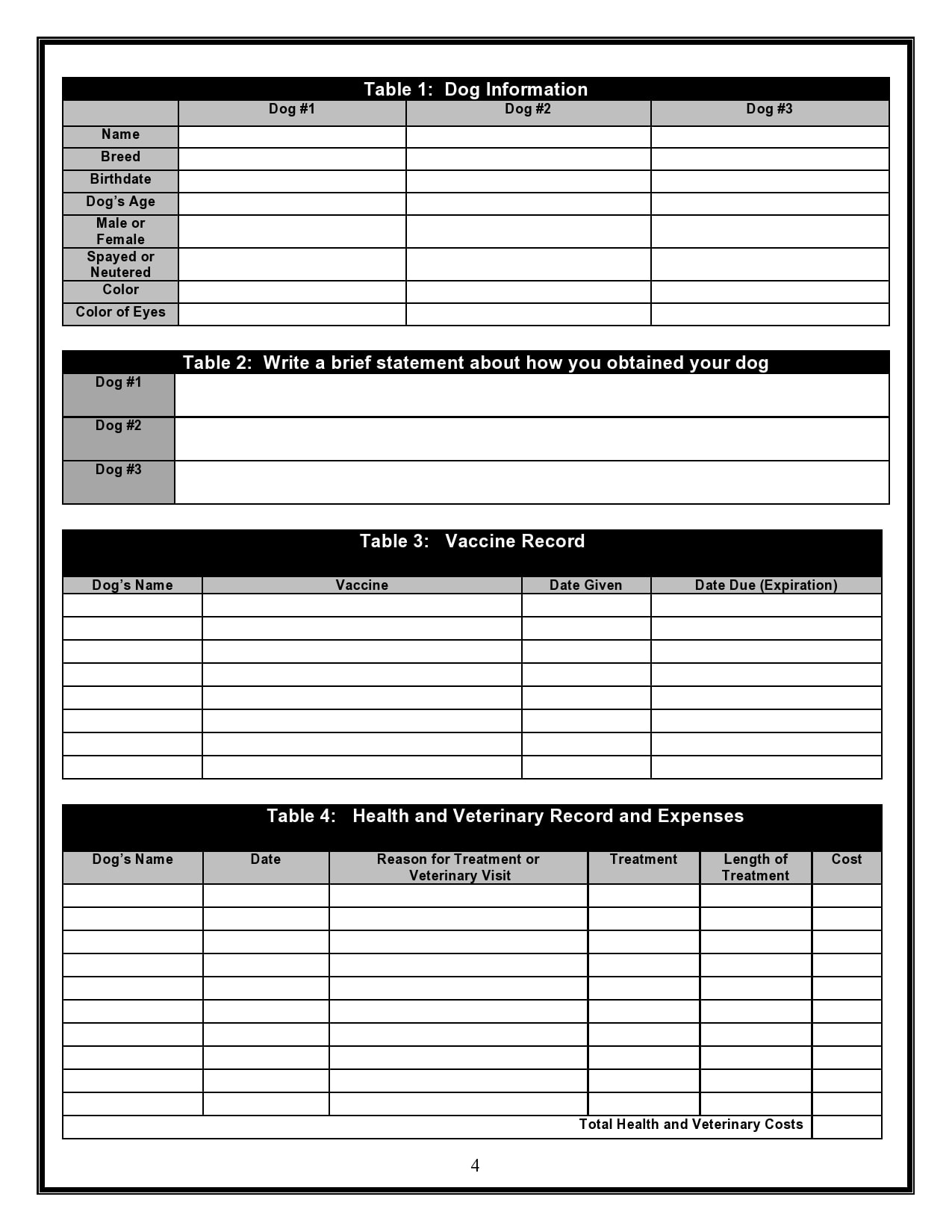 Free Printable Immunization Record Forms