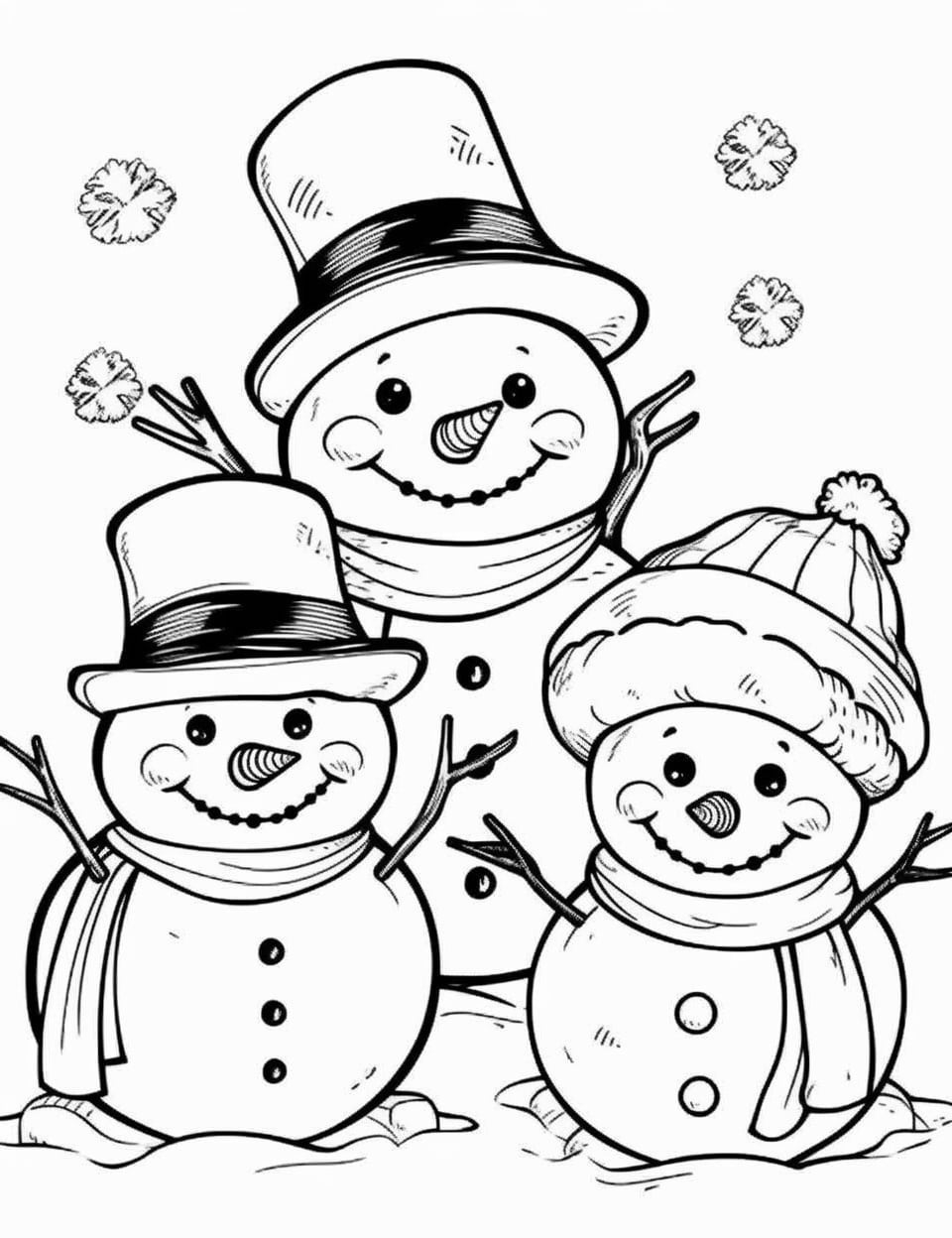 Snowman Coloring Pages Free Printable