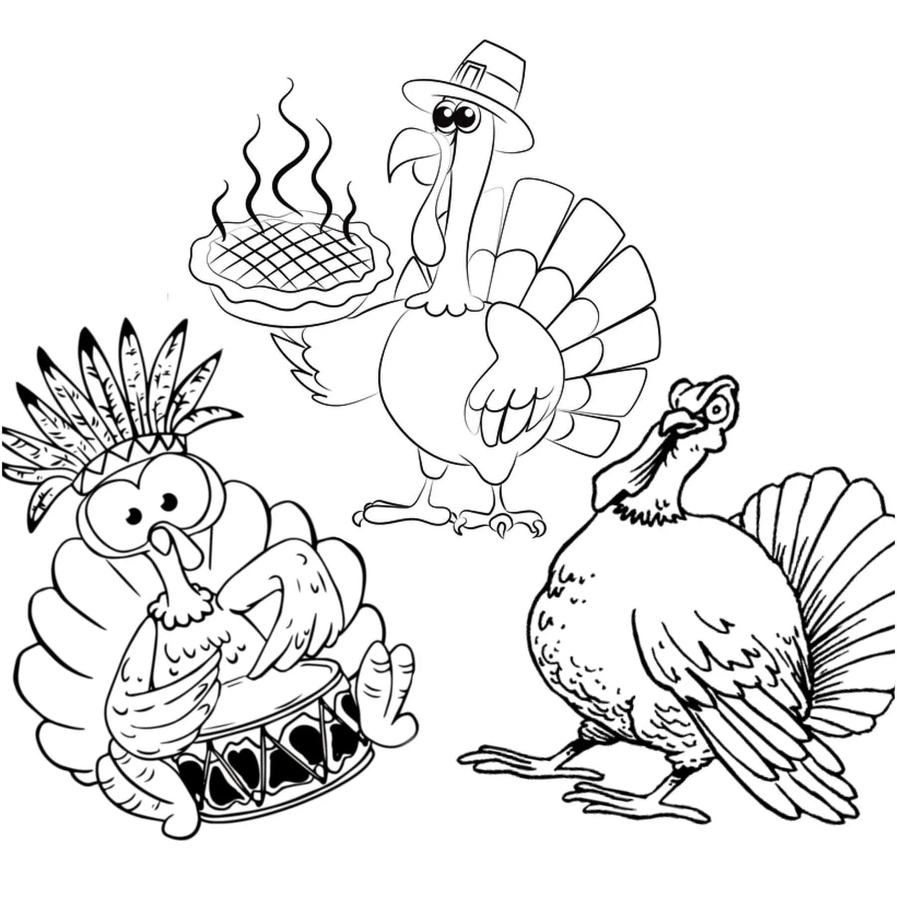 Printable Turkey Coloring Pages Free