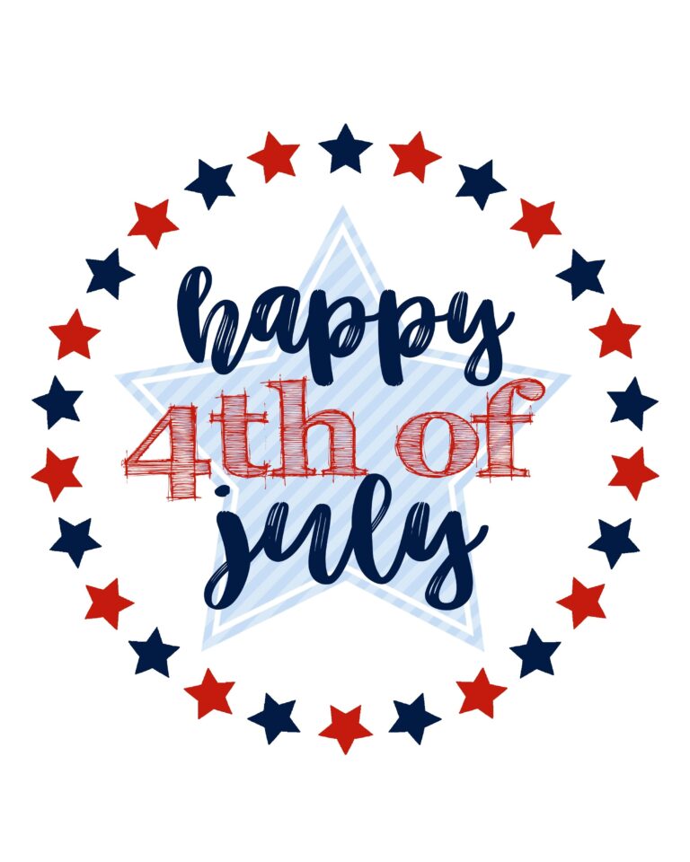 4th Of July Printables Free Printable Sign Pink Peppermint Design