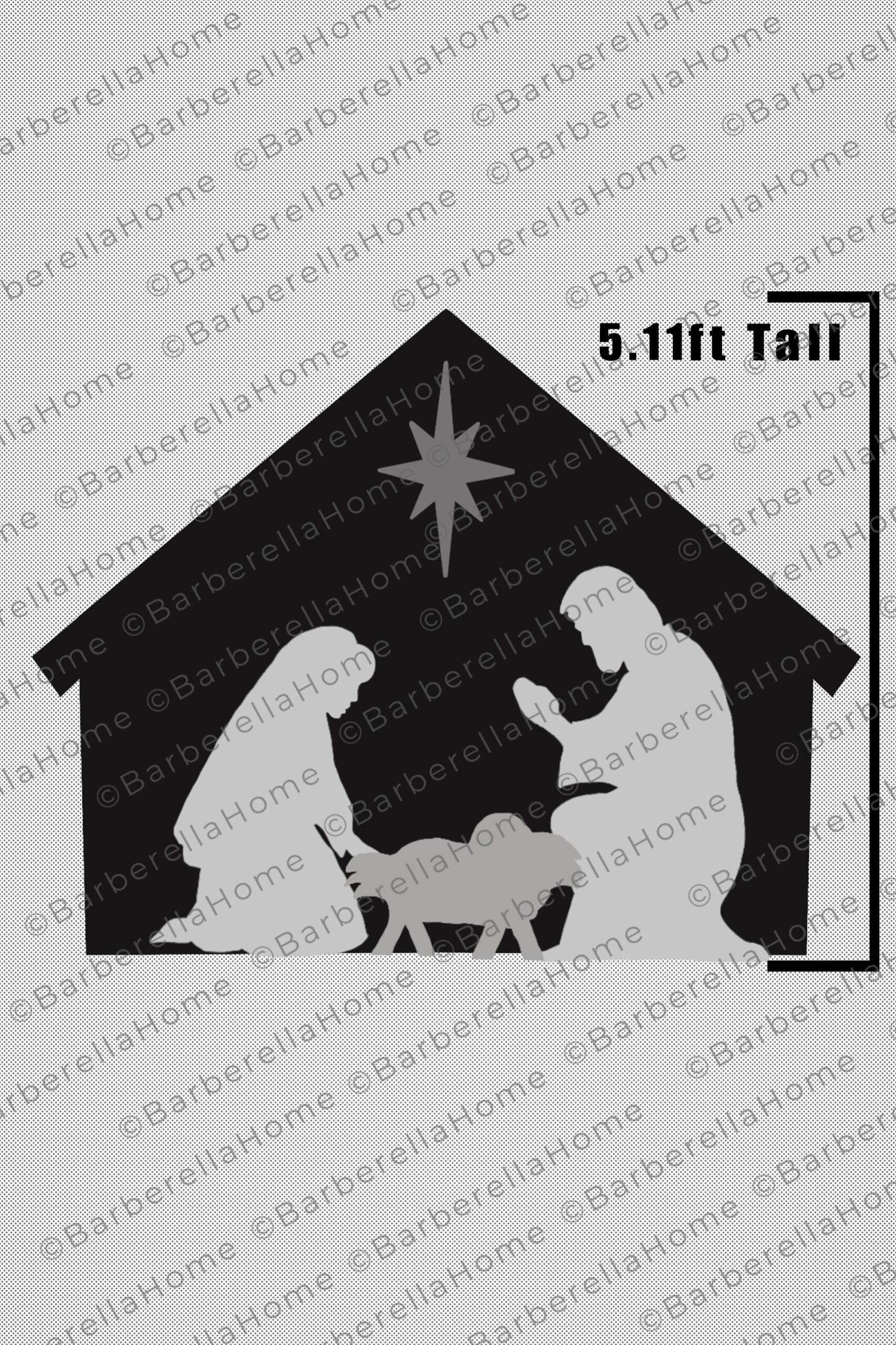 5 11ft Multilayered Nativity Scene Templates When Made FOUR Printable Trace And Cut Christmas Silhouette Decor Templates Stencils PDF Etsy