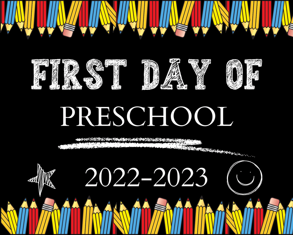 Free Printable First Day Of School