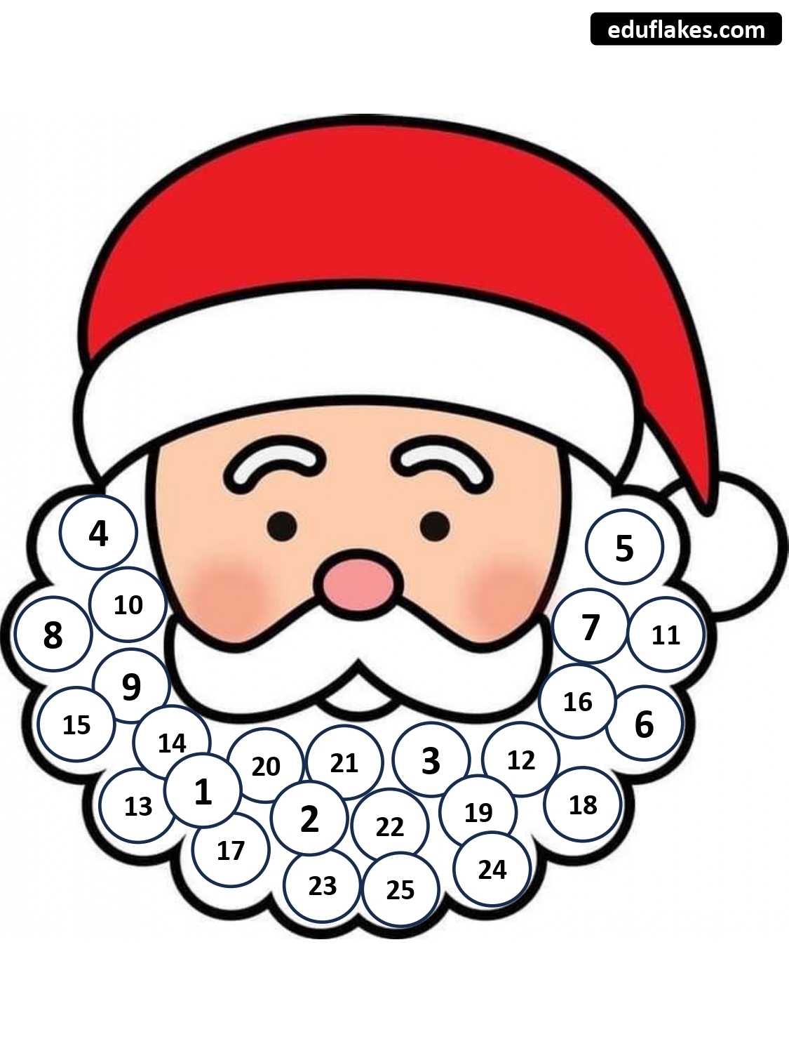 5 Santa Face Advent Calendars For Kids Free PDF Templates 