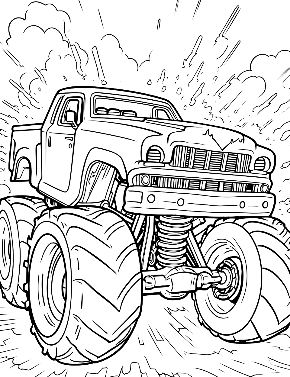 Monster Truck Coloring Pages Printable Free