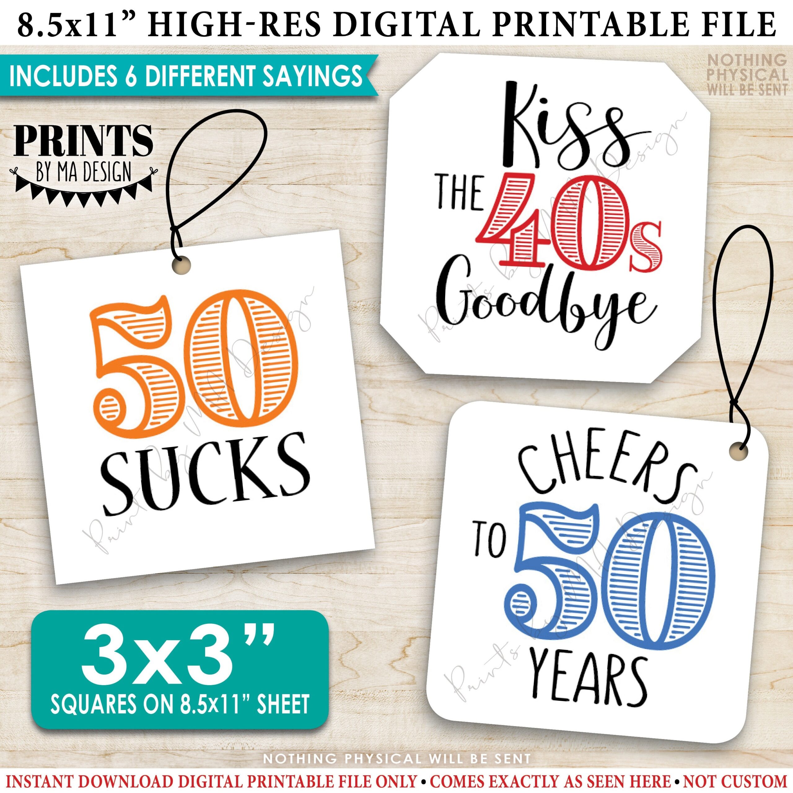 Free Printable 50th Birthday Signs