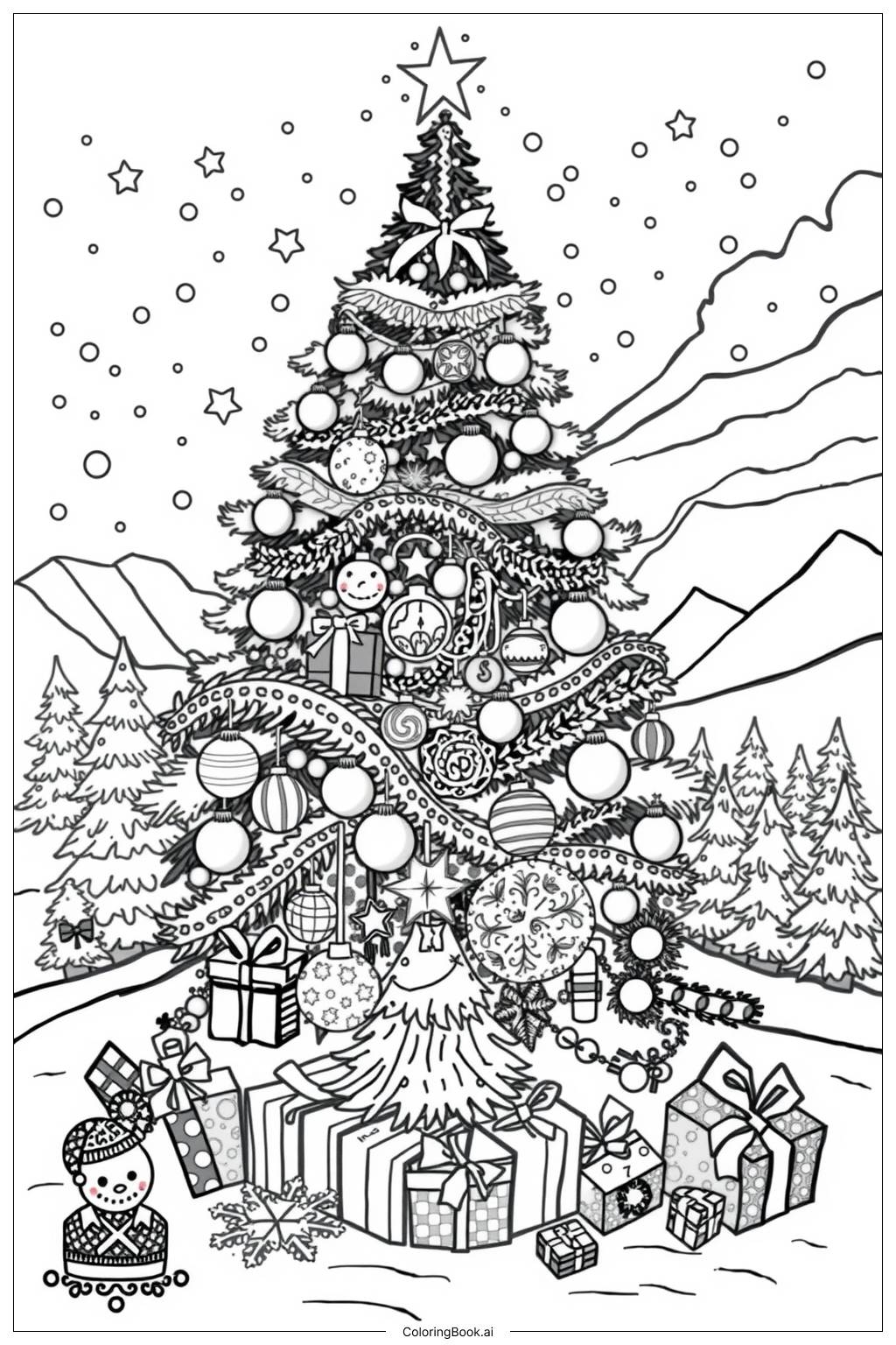 52 Christmas Tree Coloring Pages Free PDF U0026 PNG Printables 