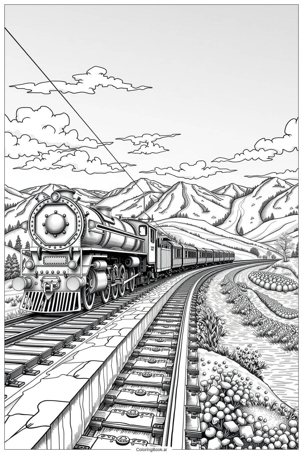 52 Train Coloring Pages Free PDF U0026 PNG Printables 
