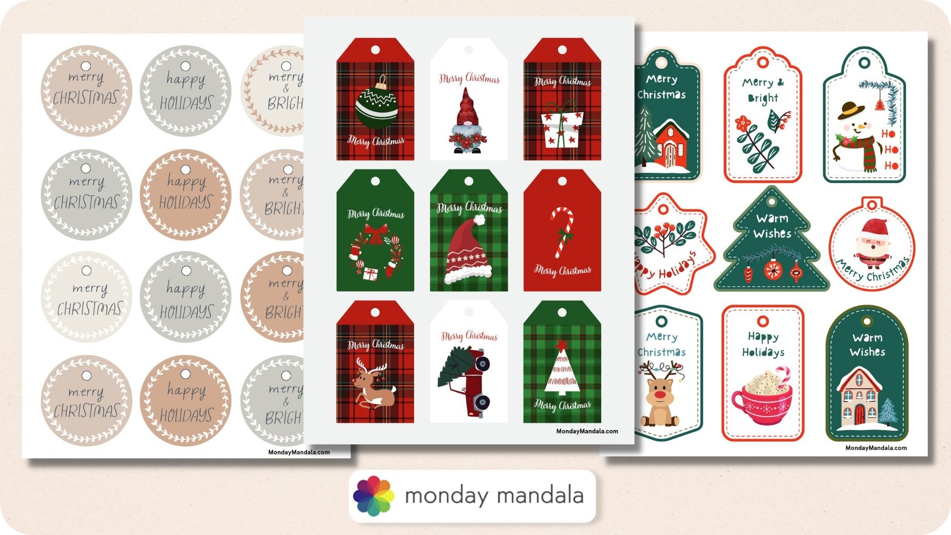 550 Printable Christmas Gift Tags Free PDF Templates 