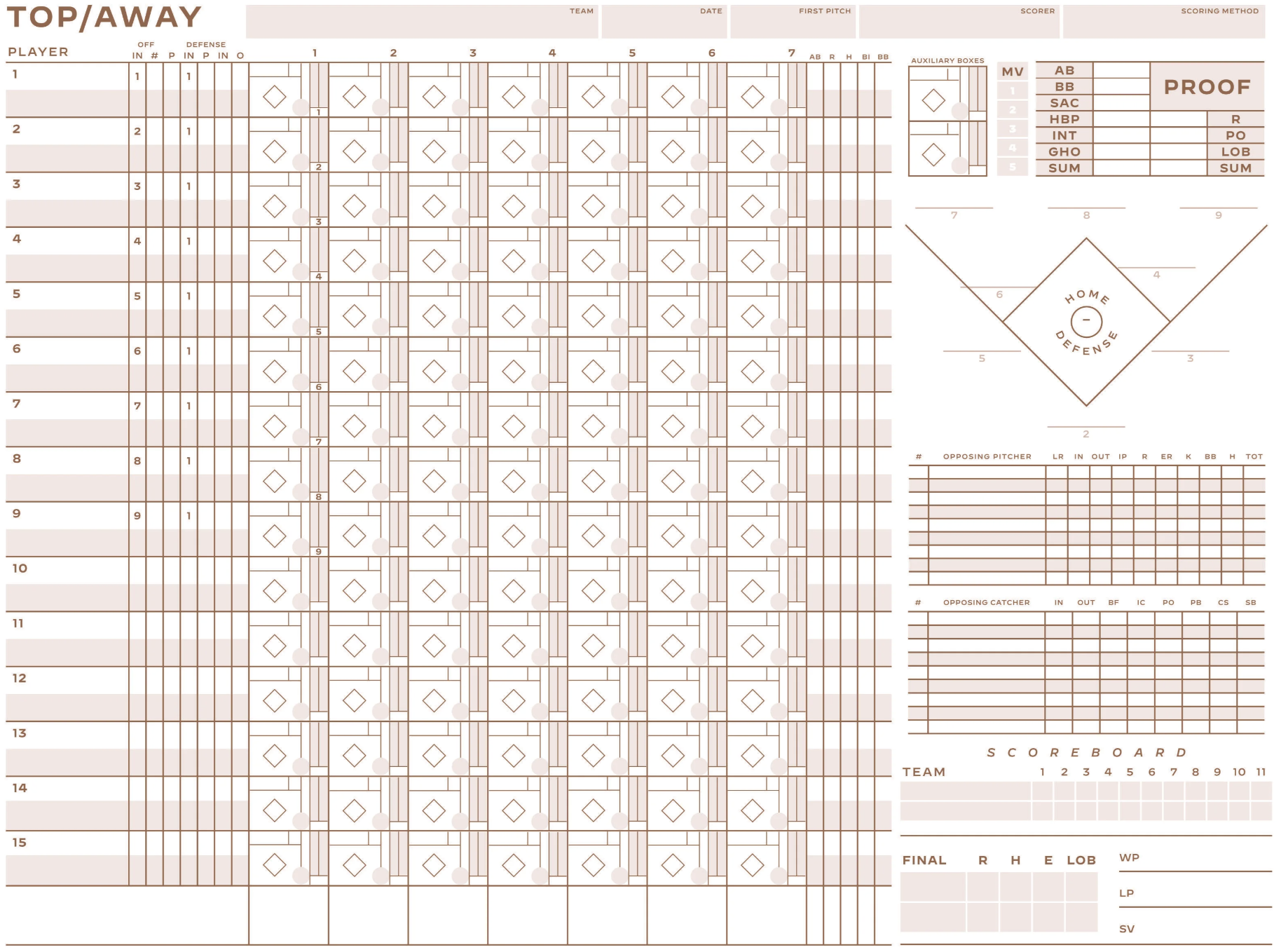 6 Free Printable Baseball Scorecards Scorebook Pages