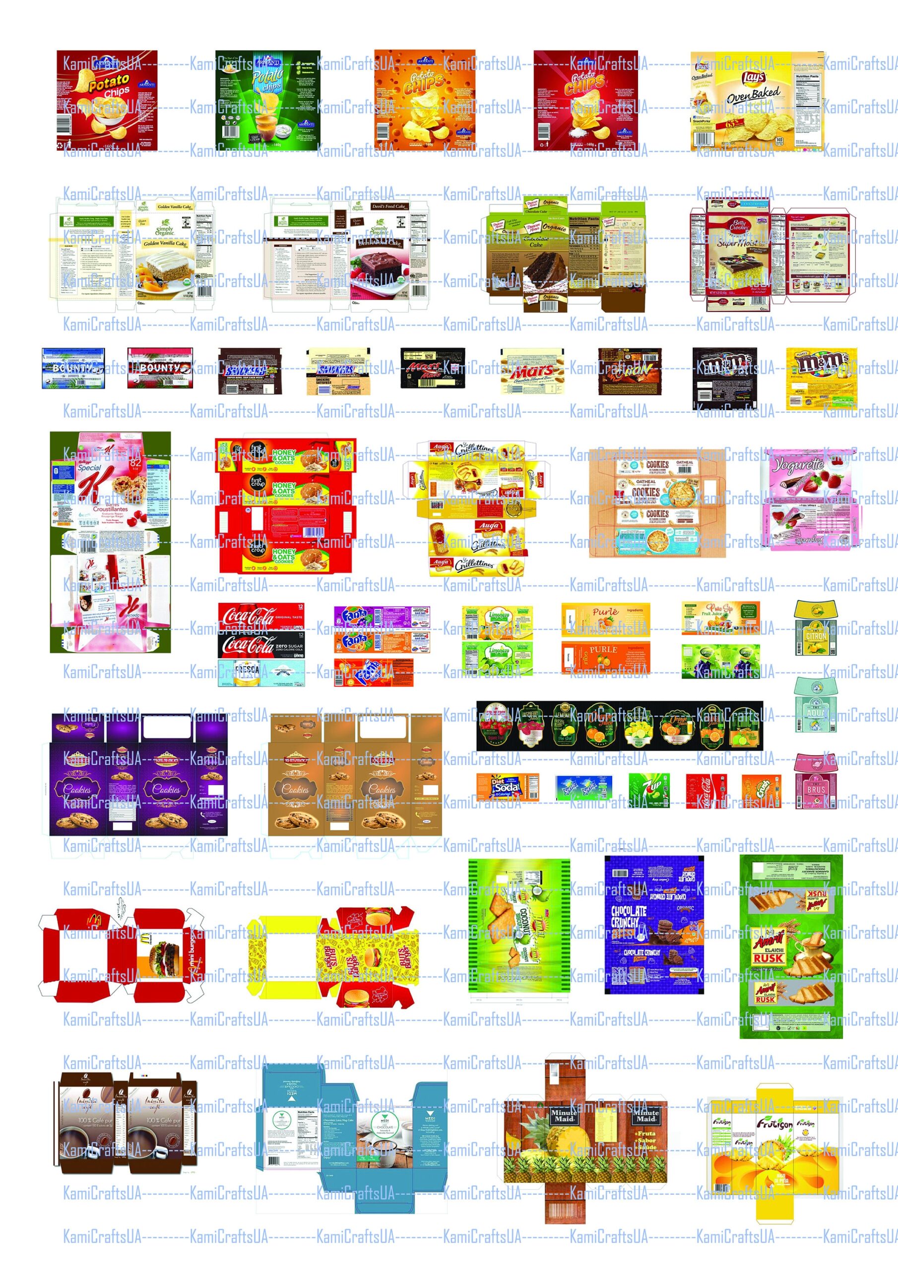 60 Printable Miniature Food Packaging For Miniature Dollhouse 1 12 Scale Miniature Food And Drinks DIY Grocery Store Digital File Etsy