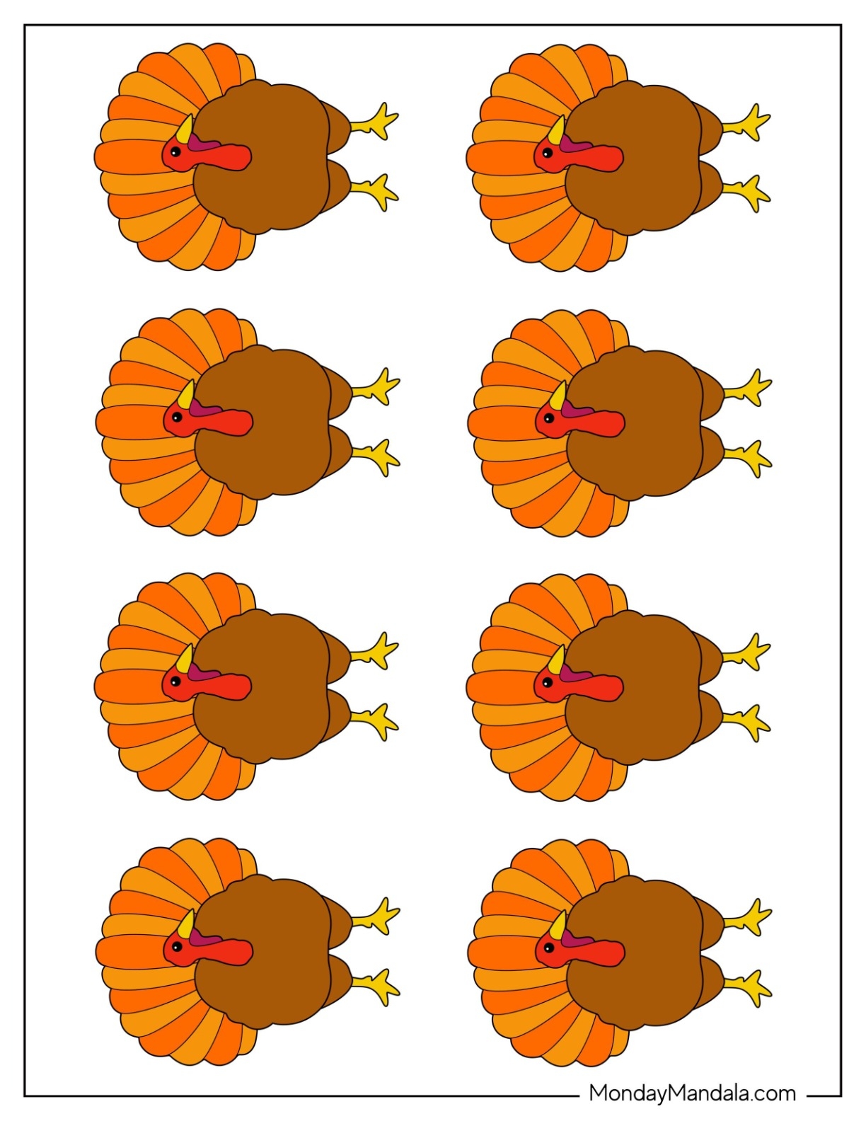 Turkey Template Printable Free