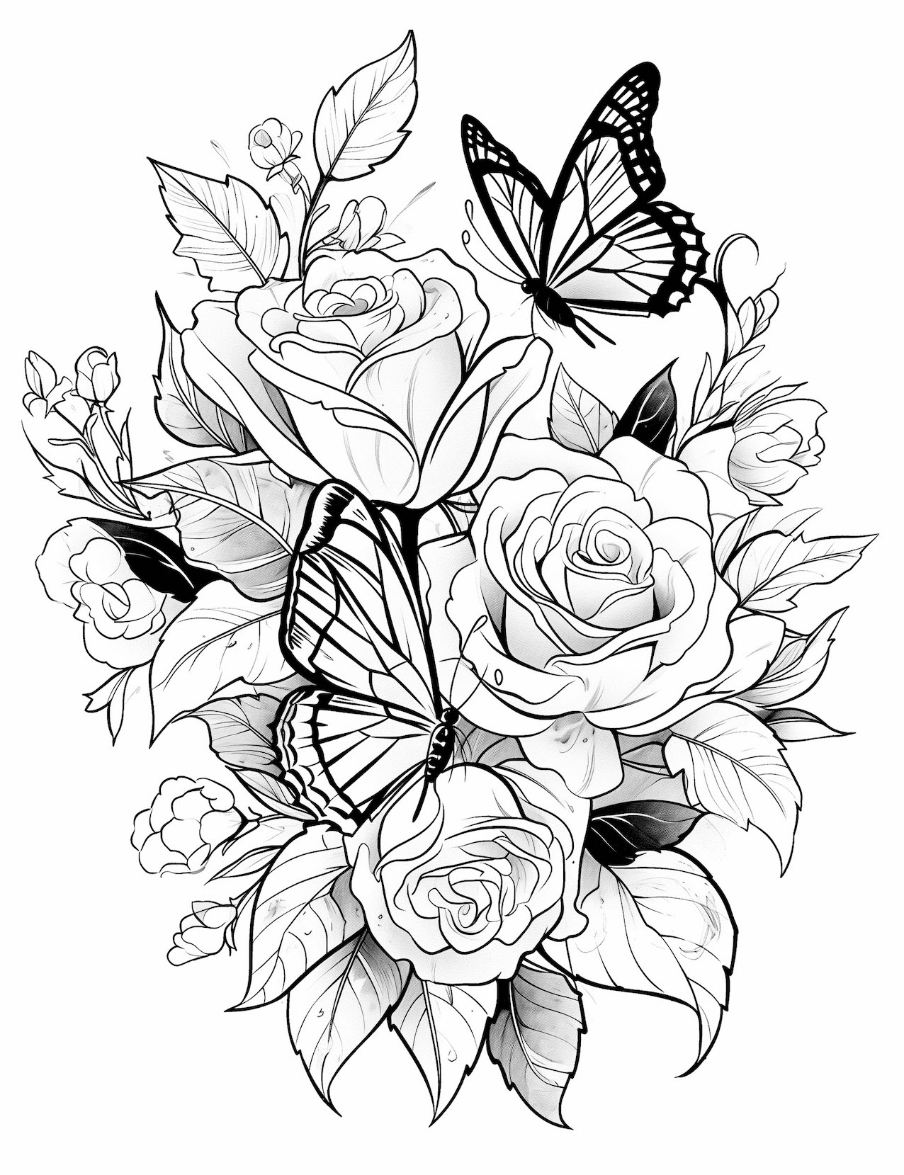 Roses Coloring Pages Printable Free