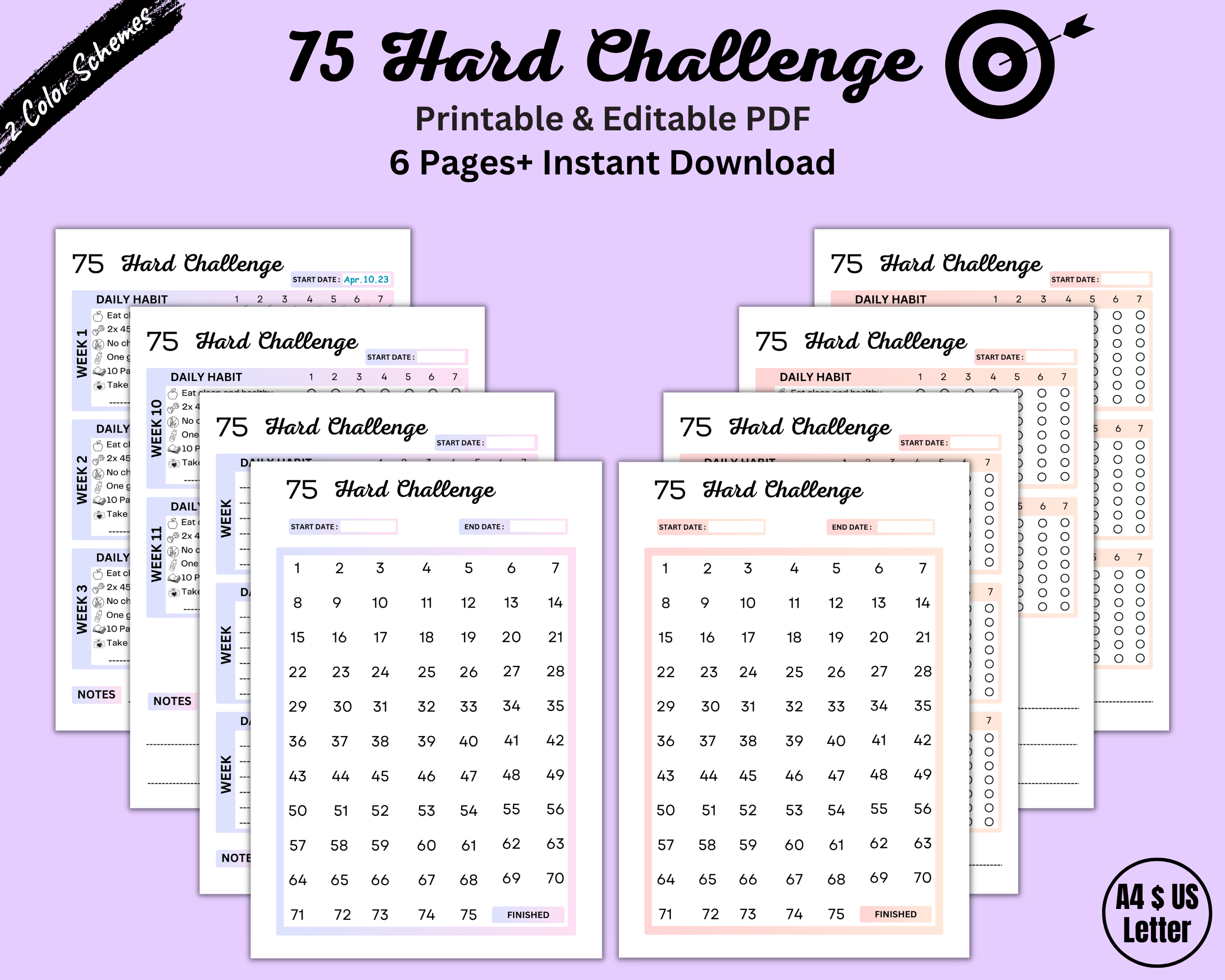 75 Hard Challenge Printable Free