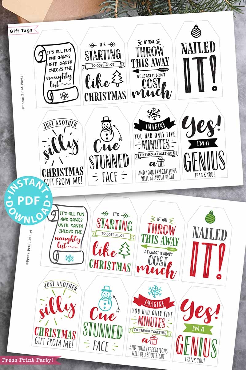 Free Printable Funny Christmas Tags