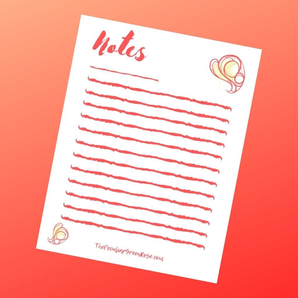 Free Printable Notes Page