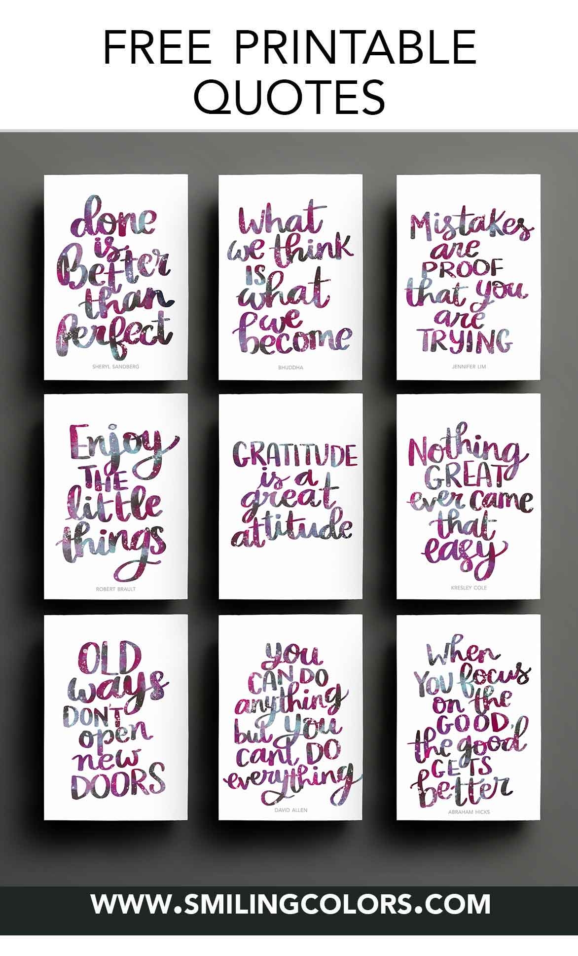 9 Free Printable Quotes To Motivate You Smiling Colors 