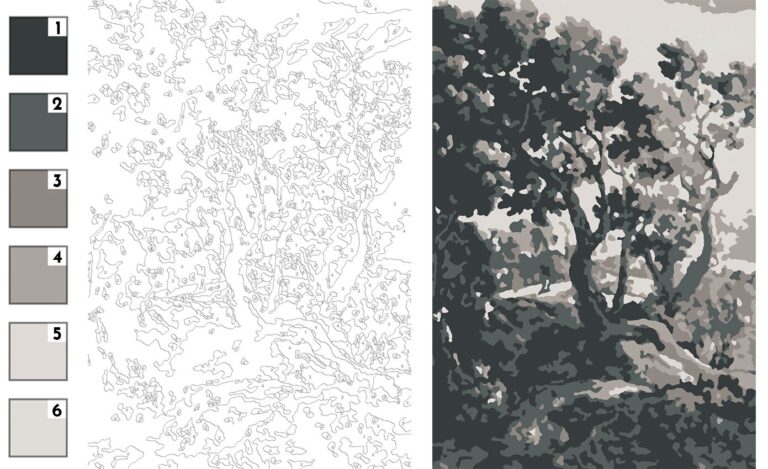 A Free Downloadable Coloring Page Paint By Numbers Of My Tree Mural The Gold Hive