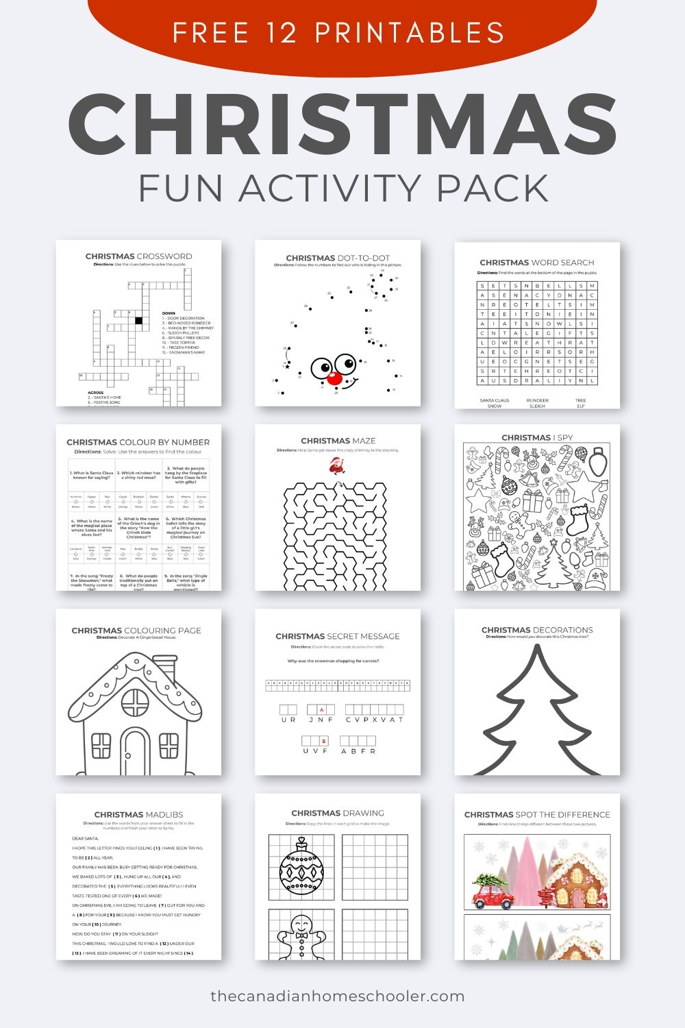 A Fun u0026 Free Printable Christmas Activity Pack For Kids