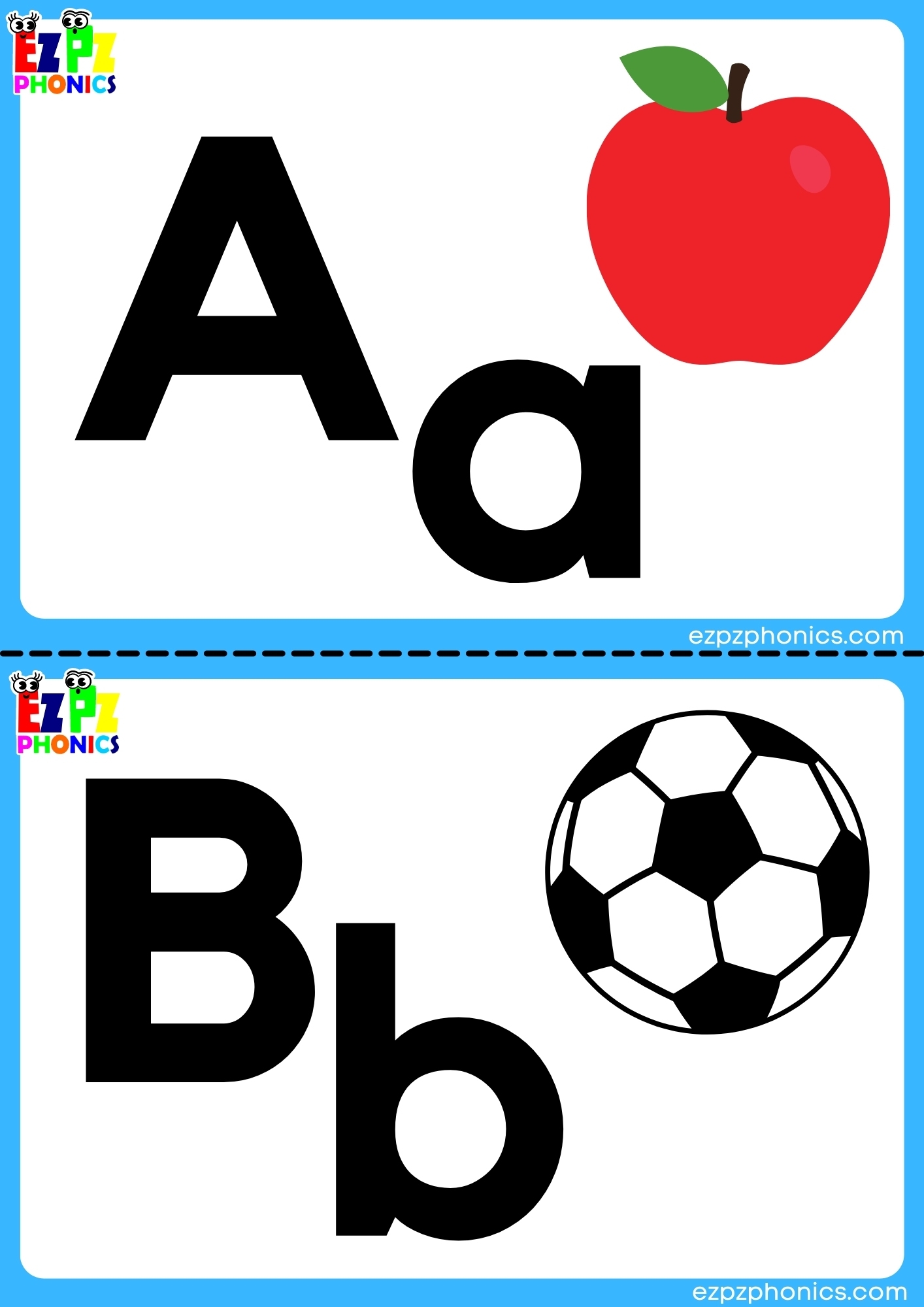 A To Z Half Page Phonics Flashcards With Images Complete Set 