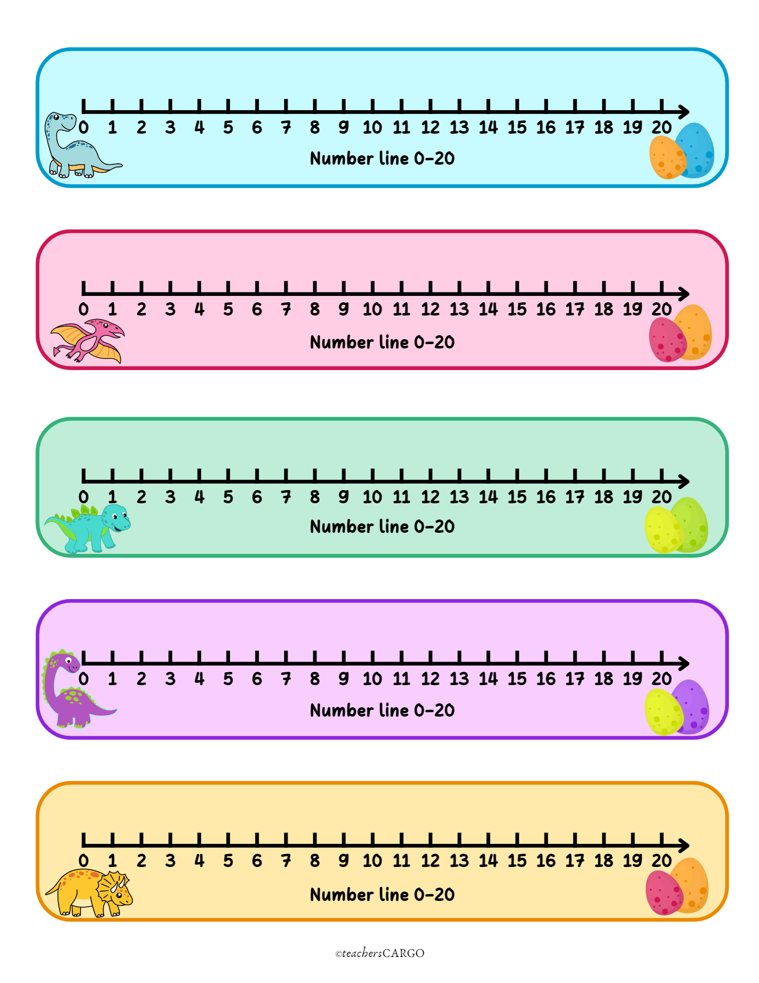 Free Printable Number Line 1 20