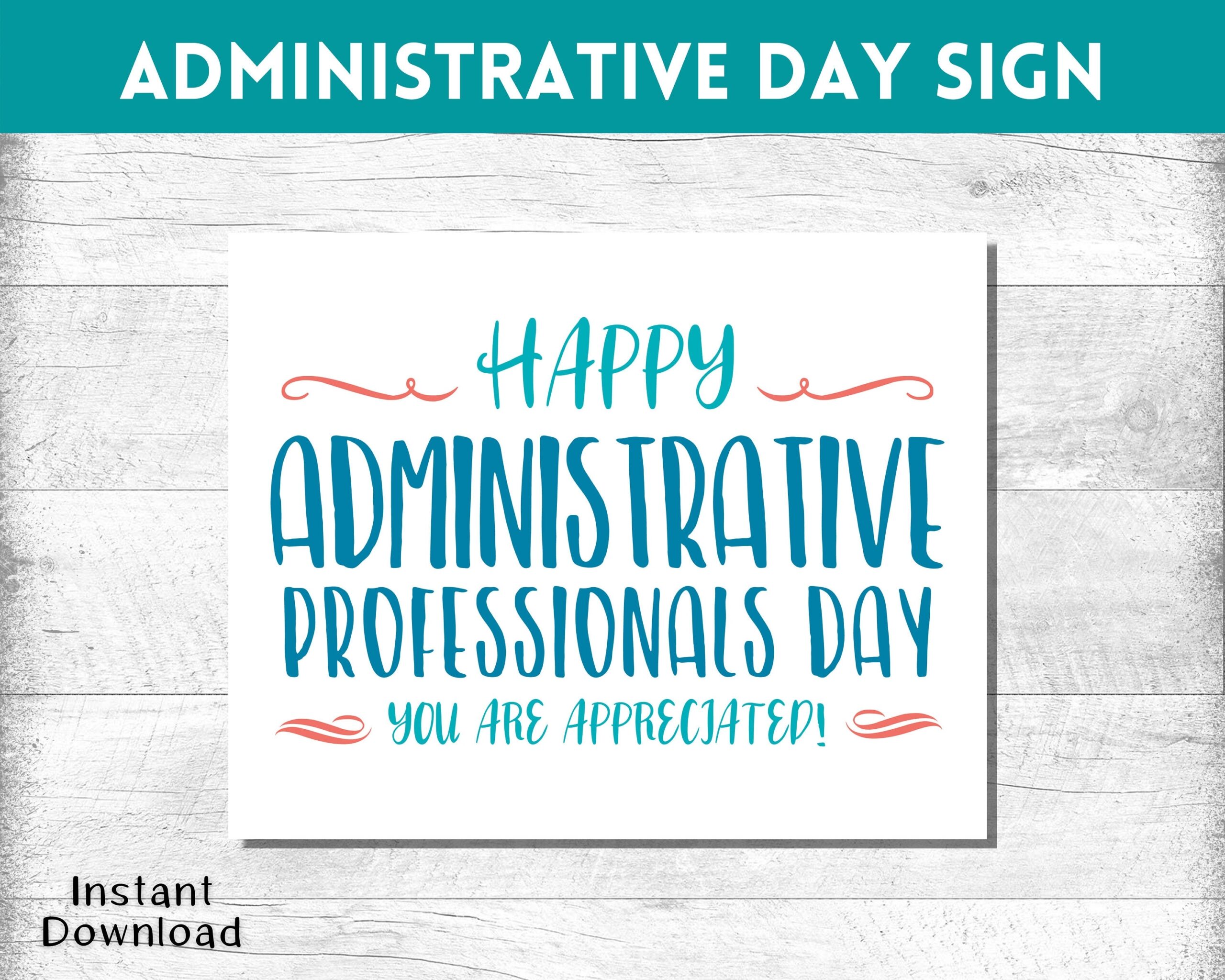 Administrative Professionals Day Sign Administrative Day Sign Staff Thank You Sign Printable Administrative Day Secretary Day Sign Etsy