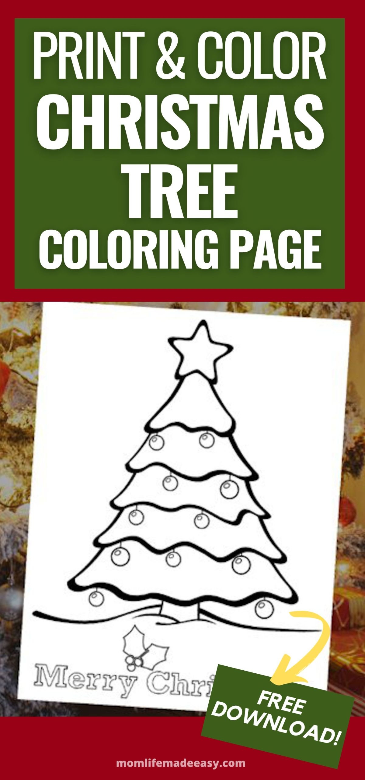 Free Christmas Tree Printable Coloring Pages