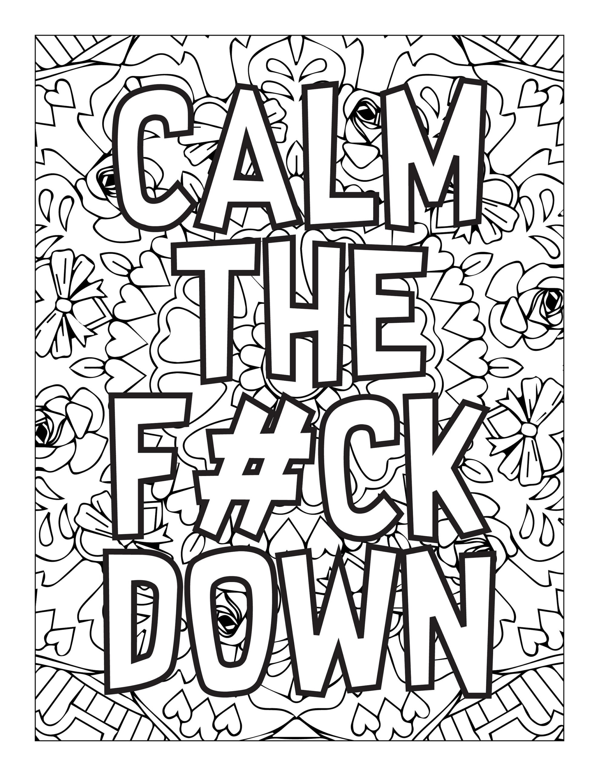 Adult Swear Word Coloring Page Adult Swear Word Printable 