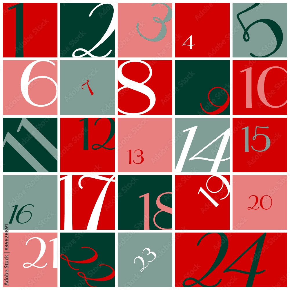 Free Printable Advent Calendar Numbers