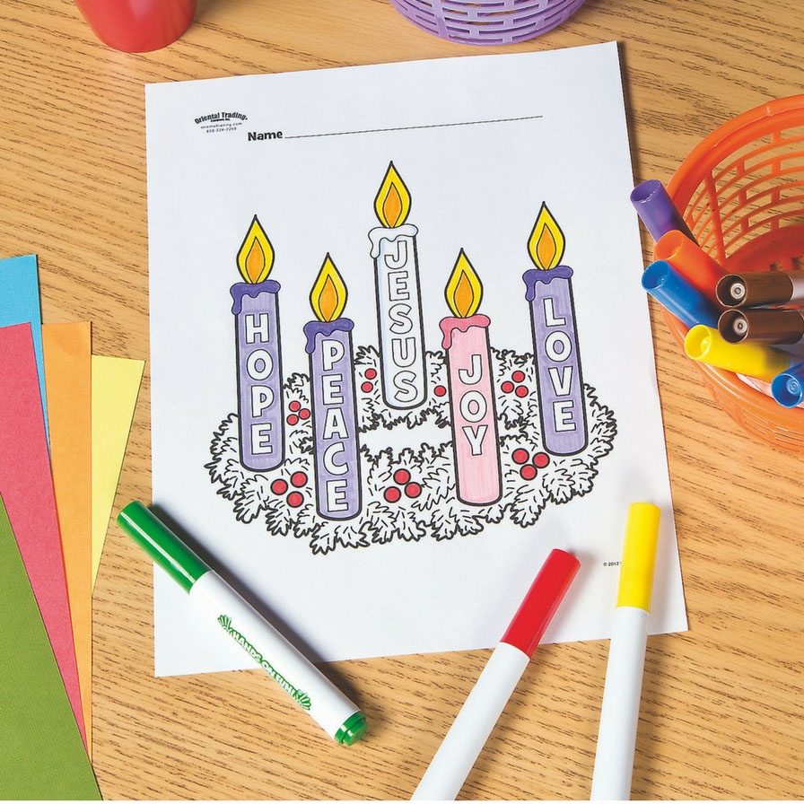 Advent Wreath Free Printable Coloring Page Fun365