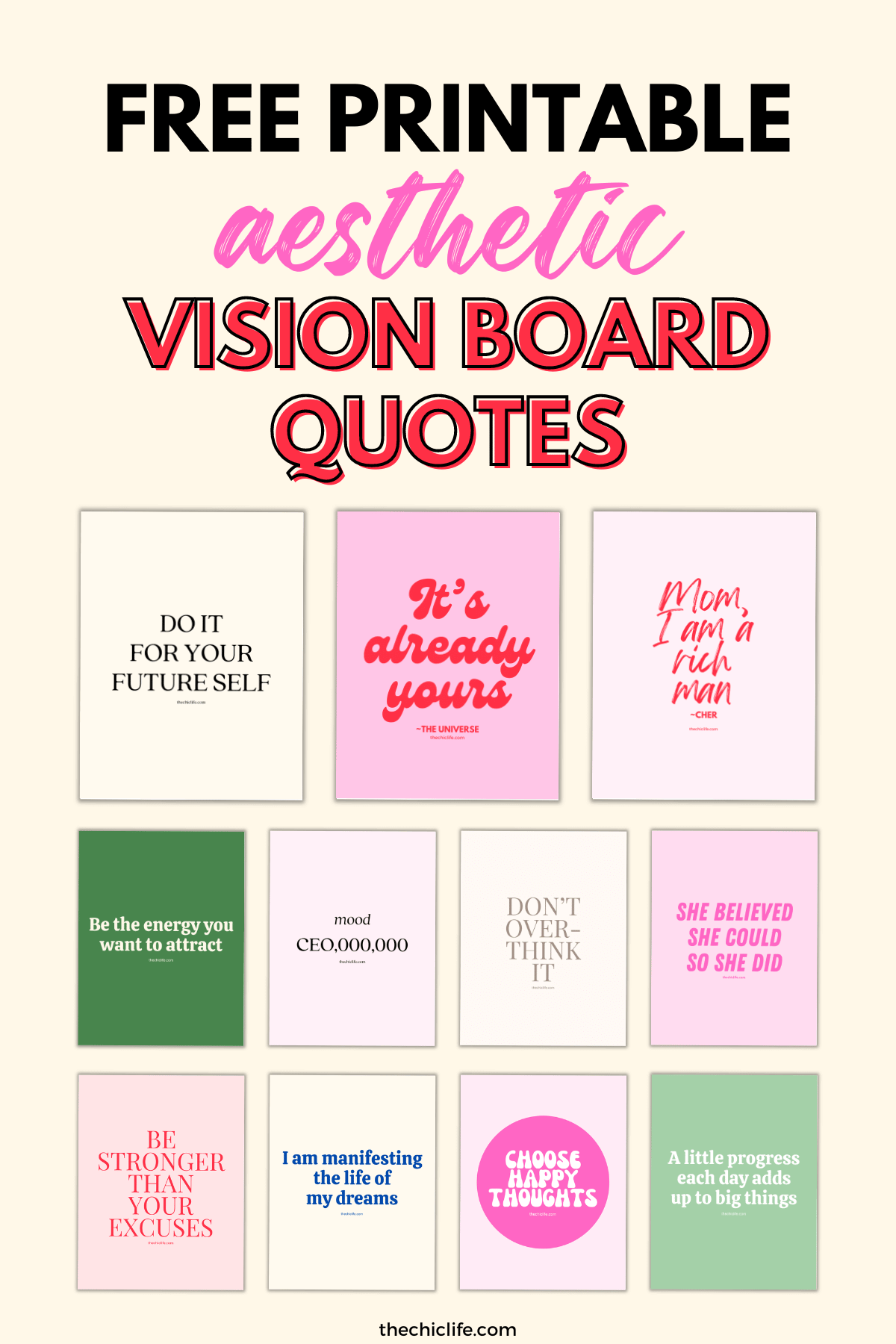 Free Vision Board Printables