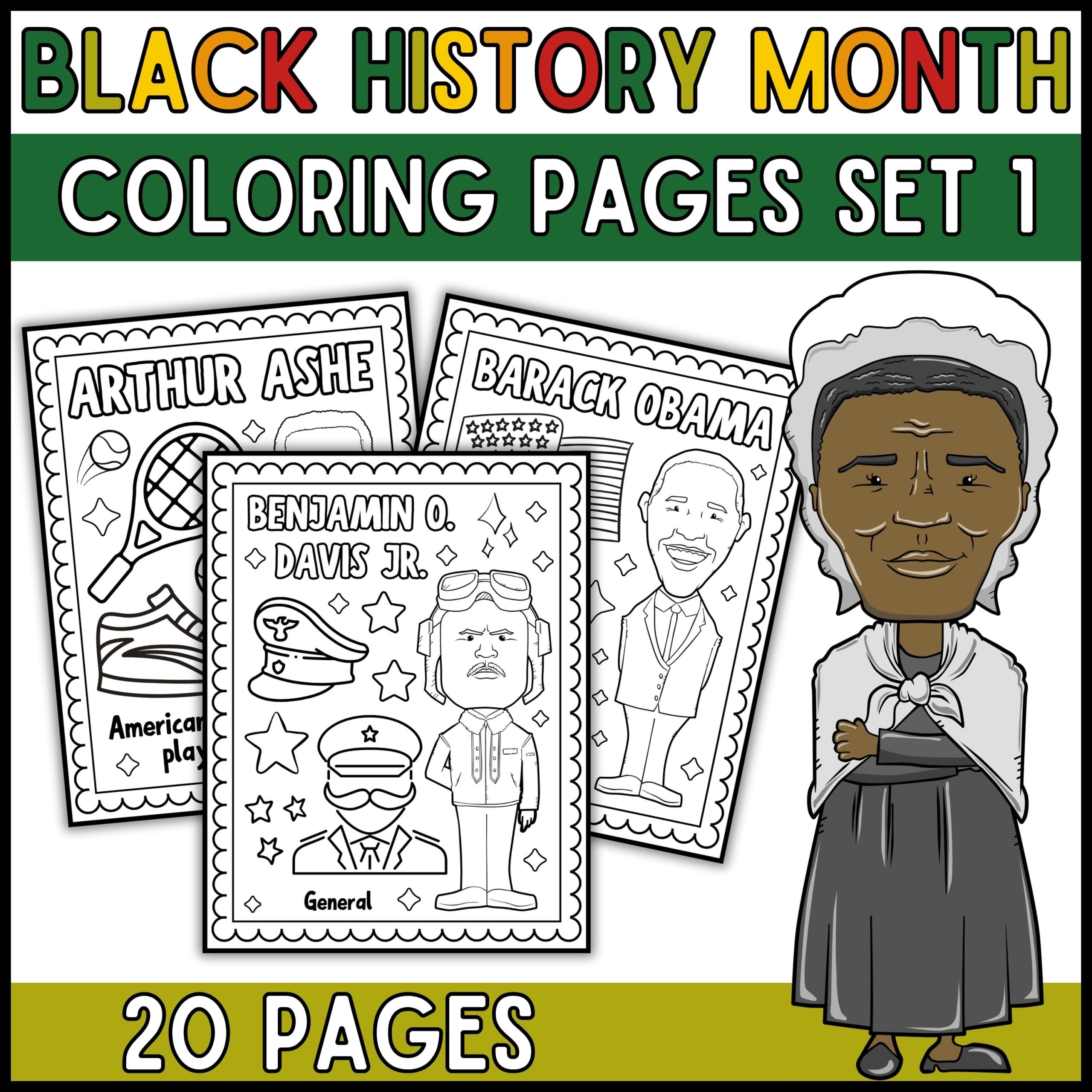 African American Leaders Coloring Pages Black History Month Coloring Sheets Set1