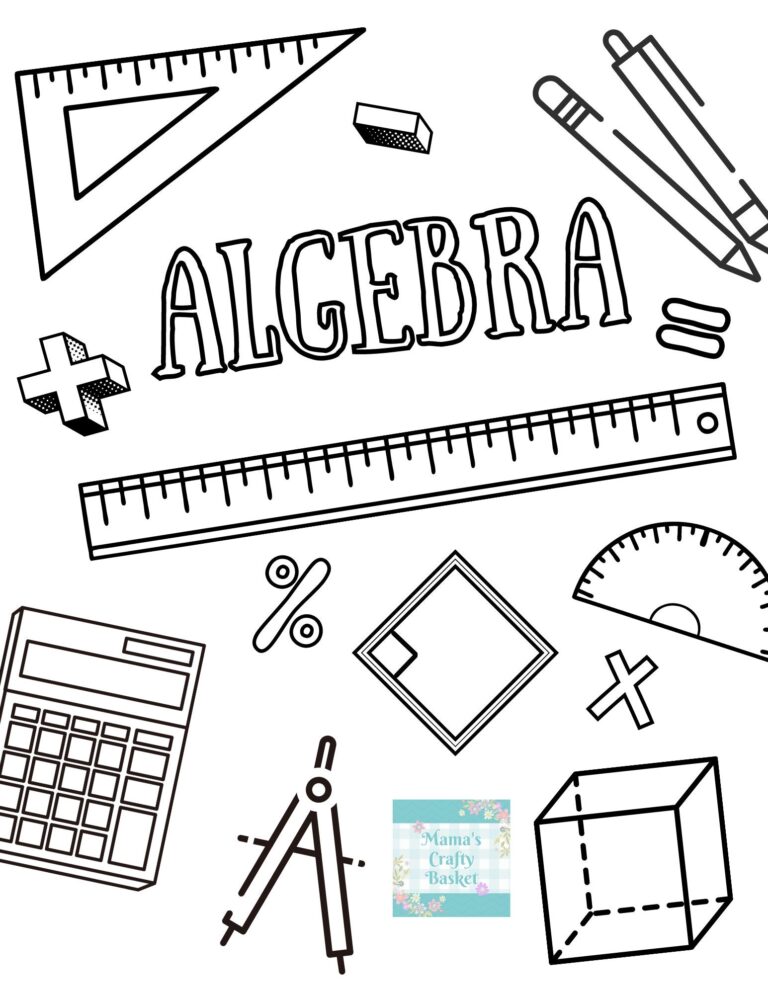 Algebra Math Binder Cover Printable Letter Size School Binder 