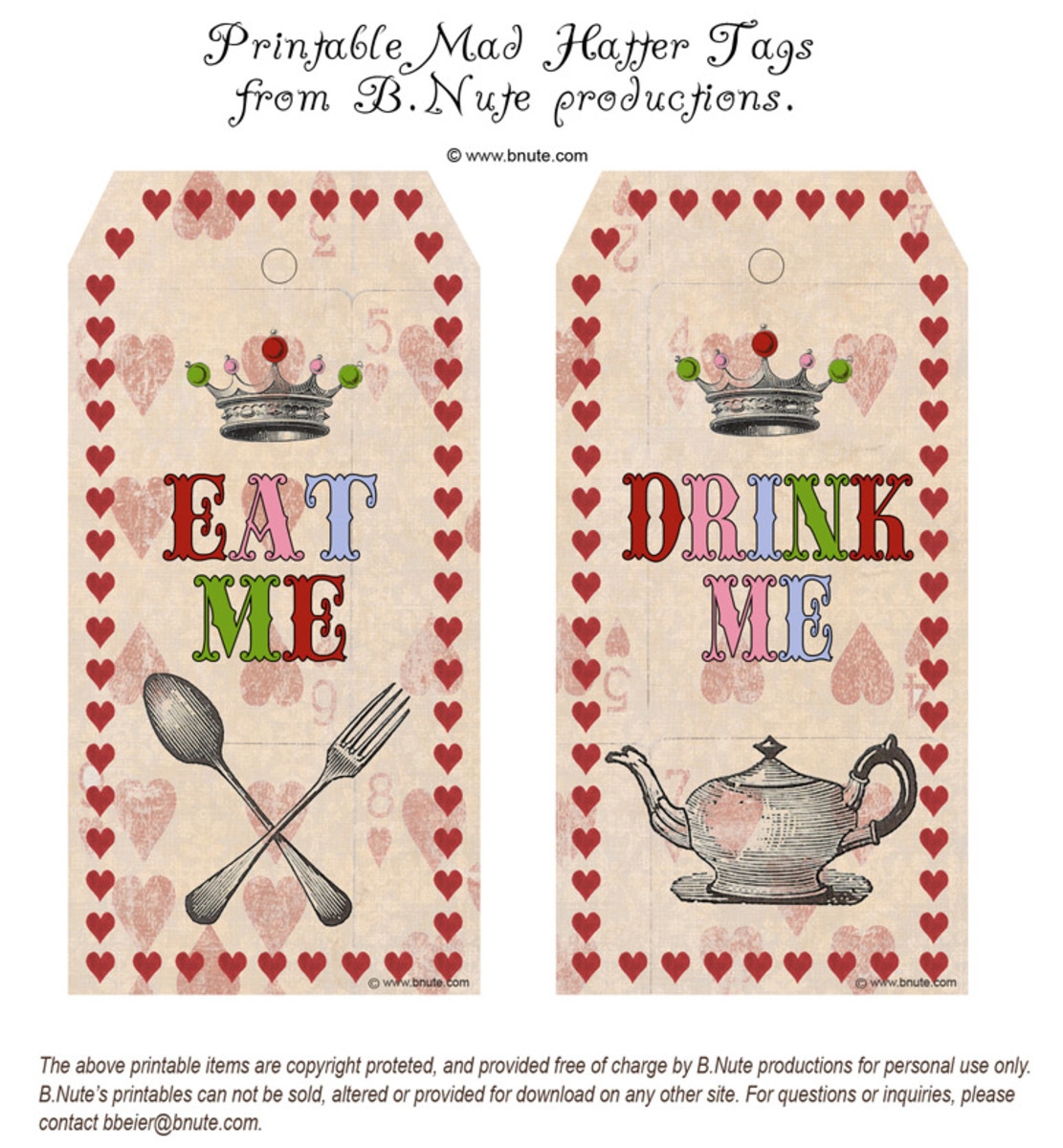 Free Alice And Wonderland Printables