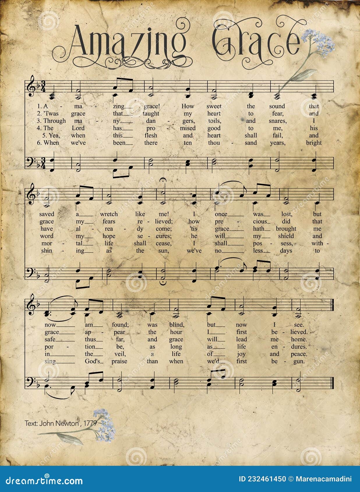 Amazing Grace Sheet Music Stock Photos Free U0026 Royalty Free Stock 