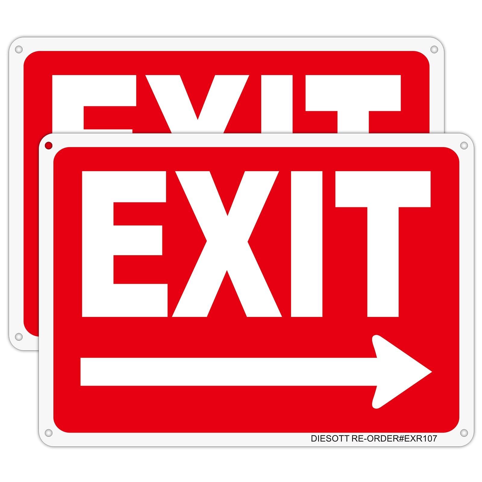Amazon 2 Pack Metal Exit Signs With Right Arrow 10x7 Inches Rust Free 0 40 Aluminum Exit Sign UV Protected Durable Weatherproof Easy To Install Indoor Outdoor Use Industrial U0026 Scientific