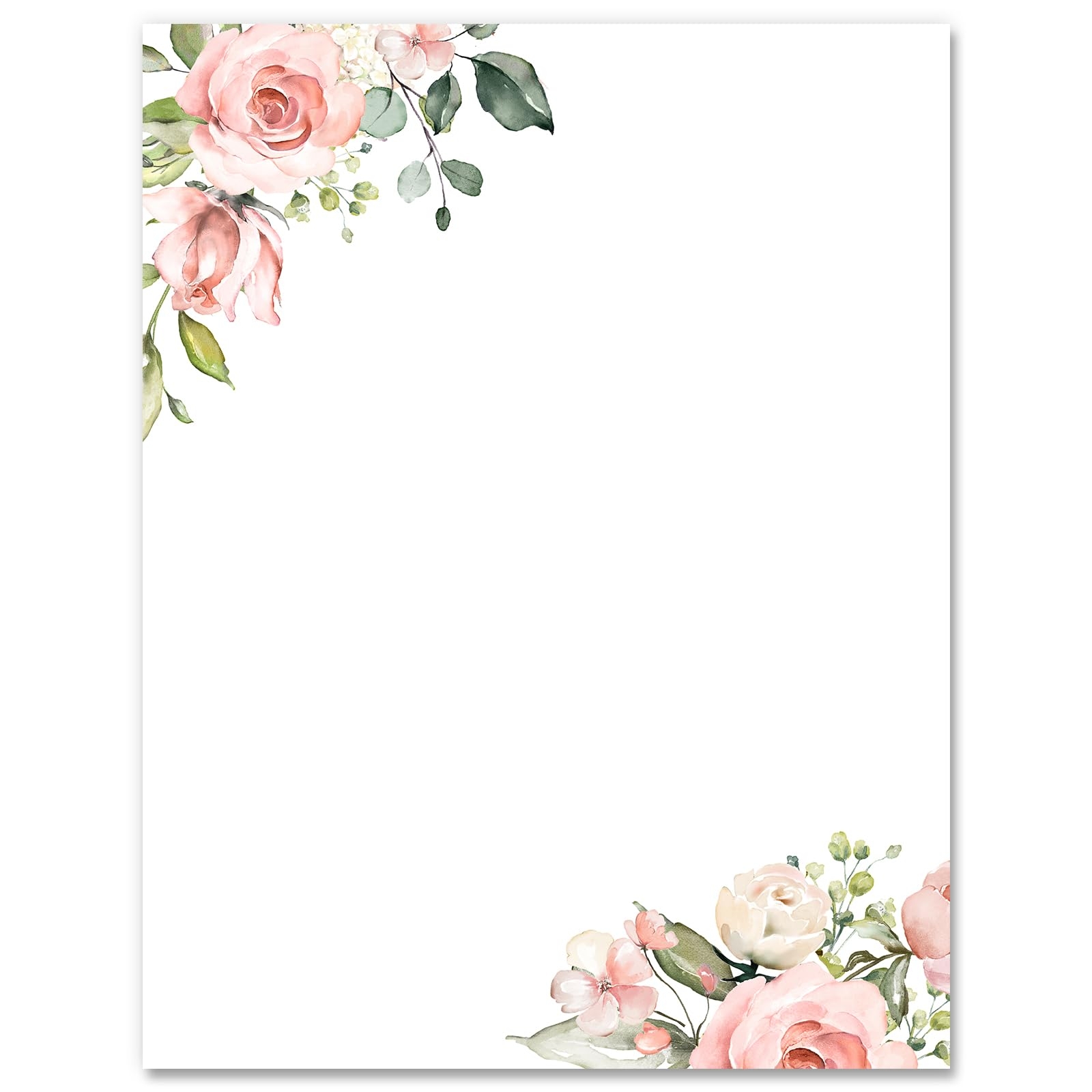 Amazon AnyDesign 60 Sheets Floral Stationery Letterhead Paper Watercolor Pink Flower Letter Paper Spring Writing Paper Notes Greeting Paper For Wedding Bridal Shower Invitation Office Printing 8 5 X 11 Inch Office Products